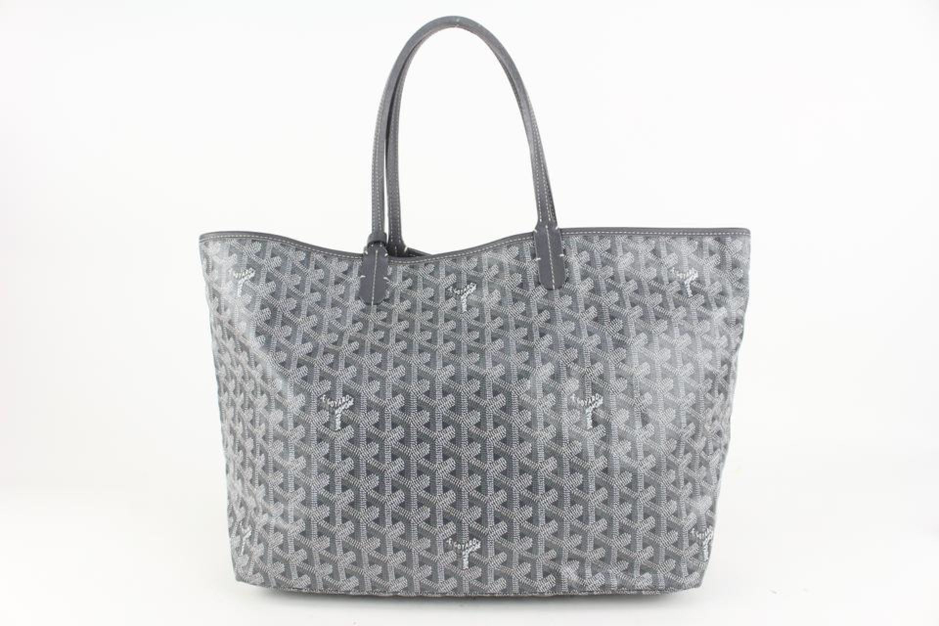 GOYARD GREY MONOGRAM CHEVRON ST LOUIS PM TOTE BAG WITH POUCH - Bild 8 aus 11