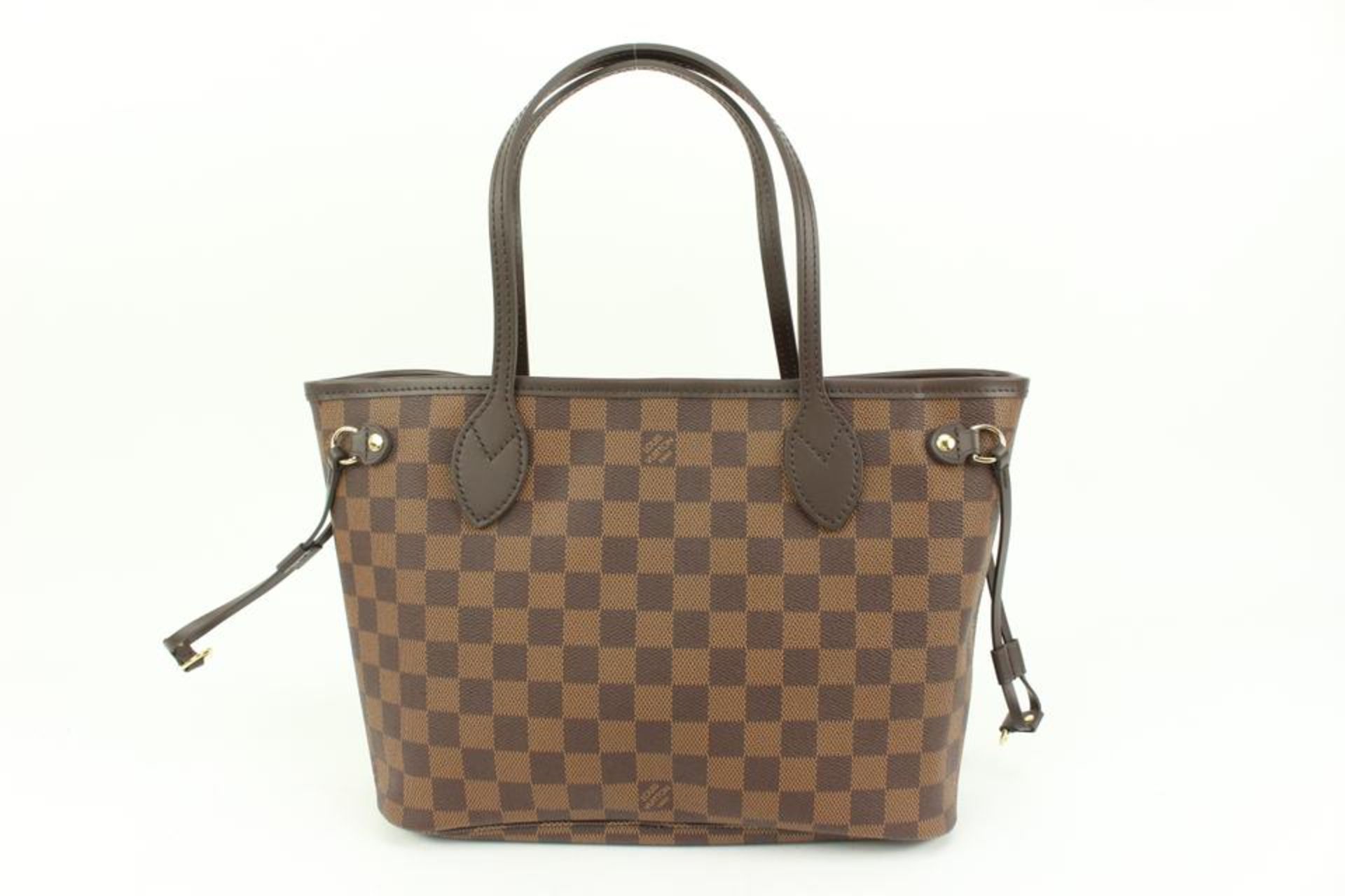 LOUIS VUITTON SMALL DAMIER EBENE NEVERFULL PM TOTE BAG