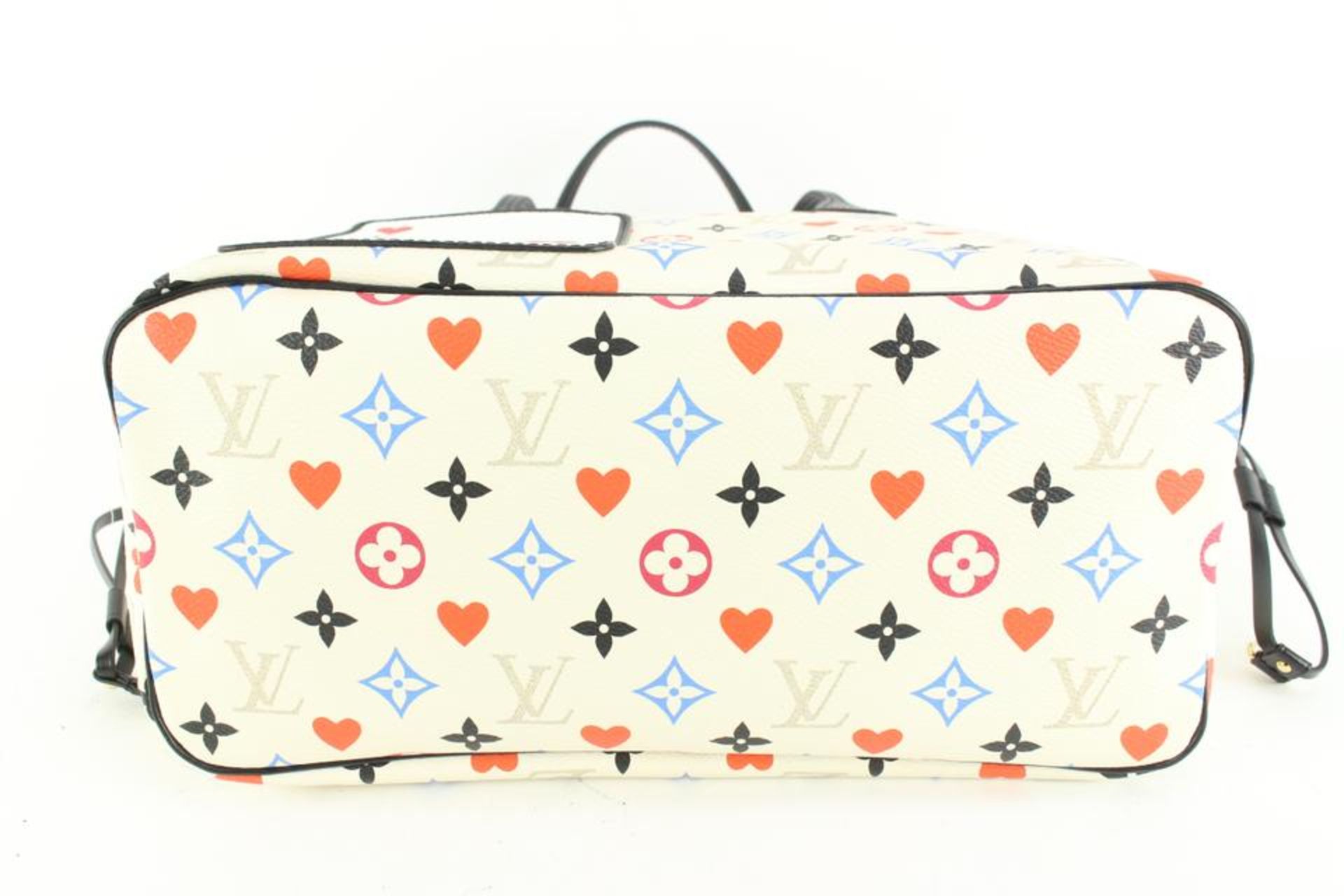 LOUIS VUITTON LIMITED WHITE MONOGRAM MULTICOLOR GAME ON NEVERFULL MM TOTE - Bild 8 aus 14