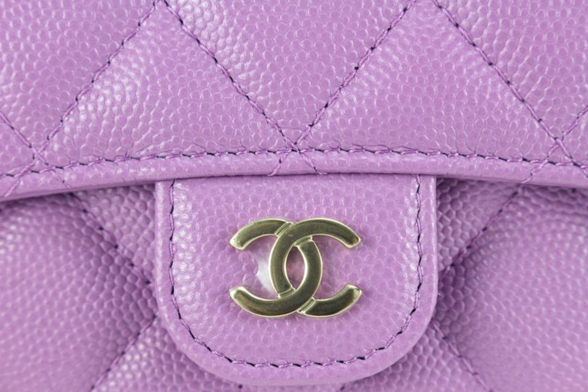 CHANEL 22S PURPLE QUILTED CAVIAR MICRO MINI FLAP CROSSBODY BAG GHW - Bild 3 aus 11