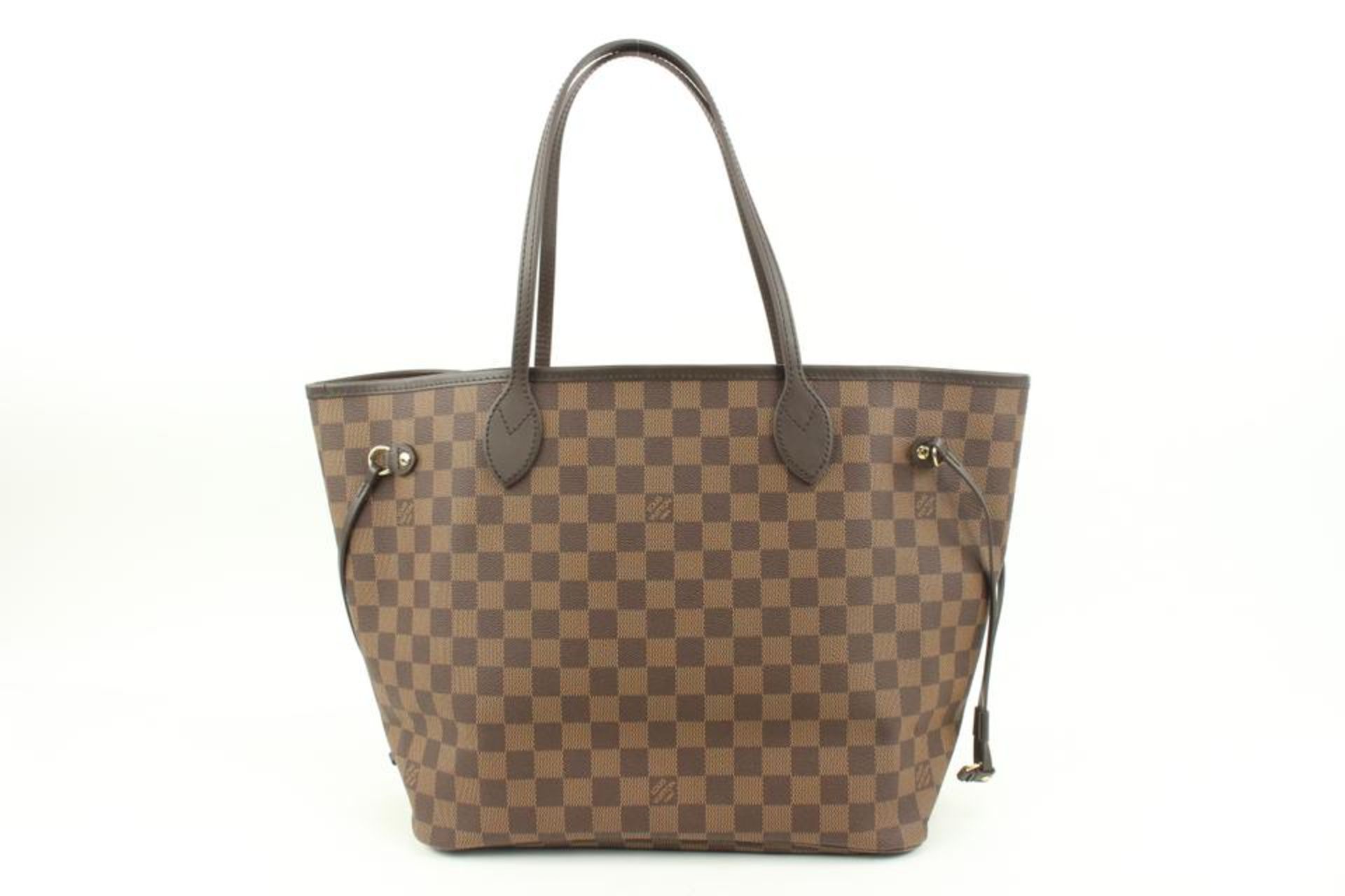 LOUIS VUITTON DAMIER EBENE BALLERINE NEVERFULL MM TOTE BAG WITH POUCH - Bild 9 aus 12