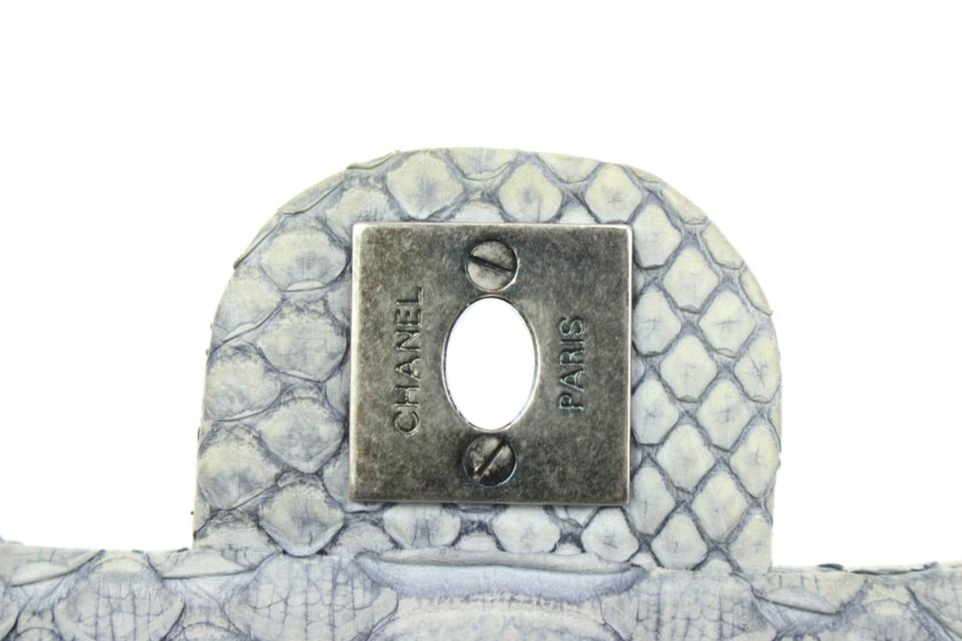 CHANEL GREY PYTHON EXTRA MINI FLASSIC FLAP CROSSBODY BAG - Image 7 of 11