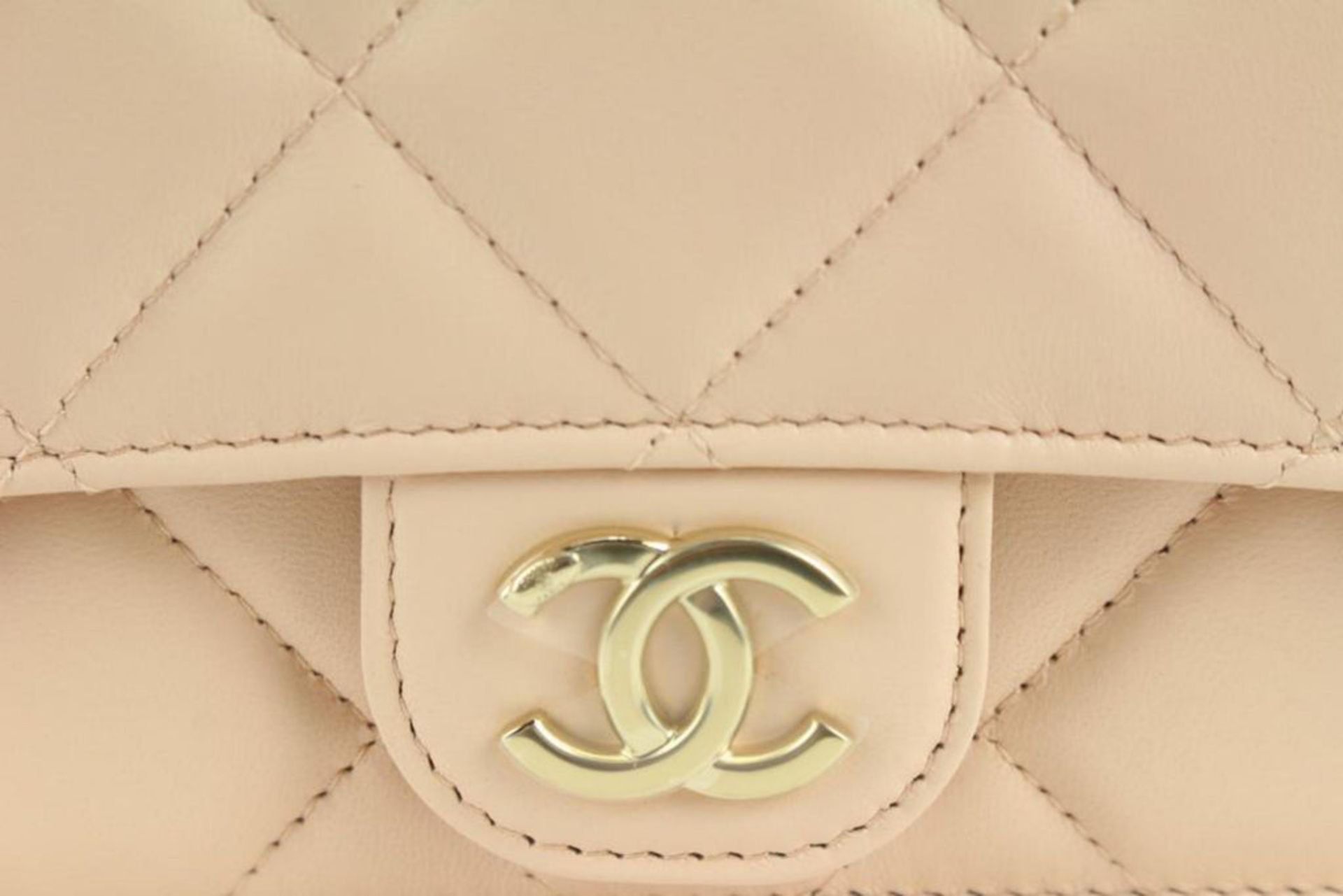 CHANEL BEIGE QUILTED LEATHER WALLET ON DOUBLE CHAIN 2WAY - Image 6 of 11