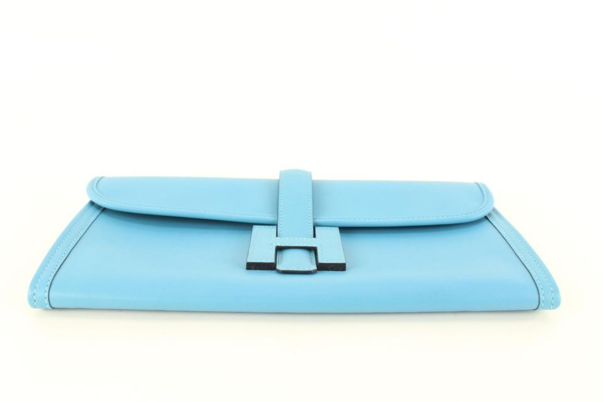 HERMÈS BLEU DU NORD VERT VERONE SWIFT JIGE 29 ELAN VERSO CLUTCH BAG - Bild 5 aus 11