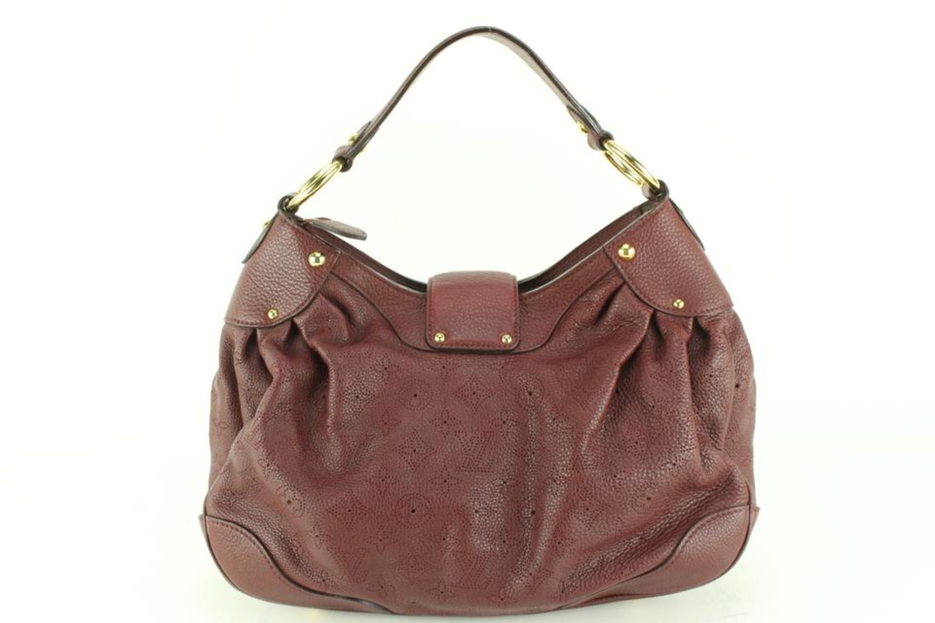 LOUIS VUITTON BORDEAUX MONOGRAM LEATHER MAHINA SOLAR PM HOBO - Image 7 of 12