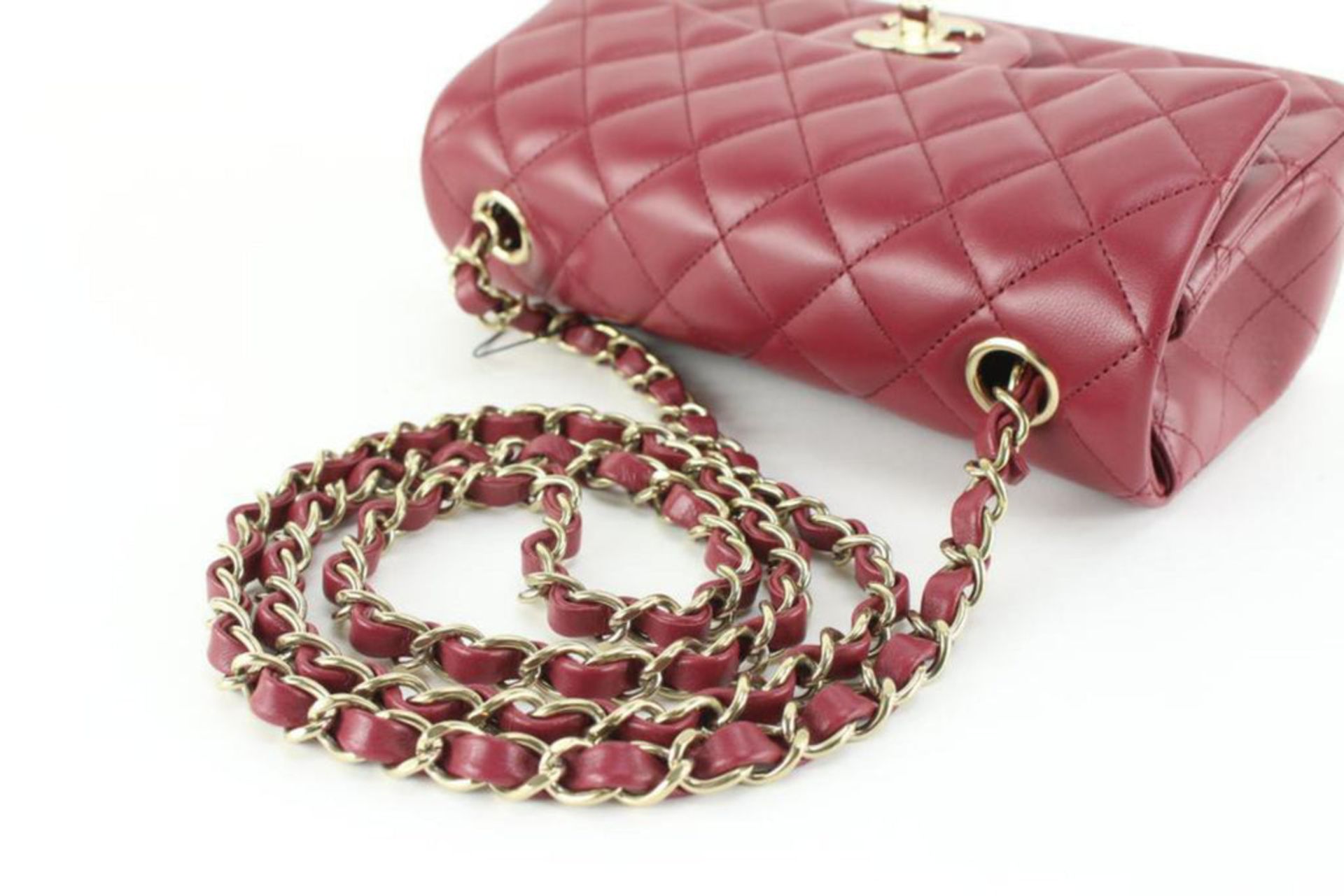 CHANEL 22A BURGUNDY QUILTED LAMBSKIN MINI CLASSIC FLAP GHW - Bild 2 aus 11