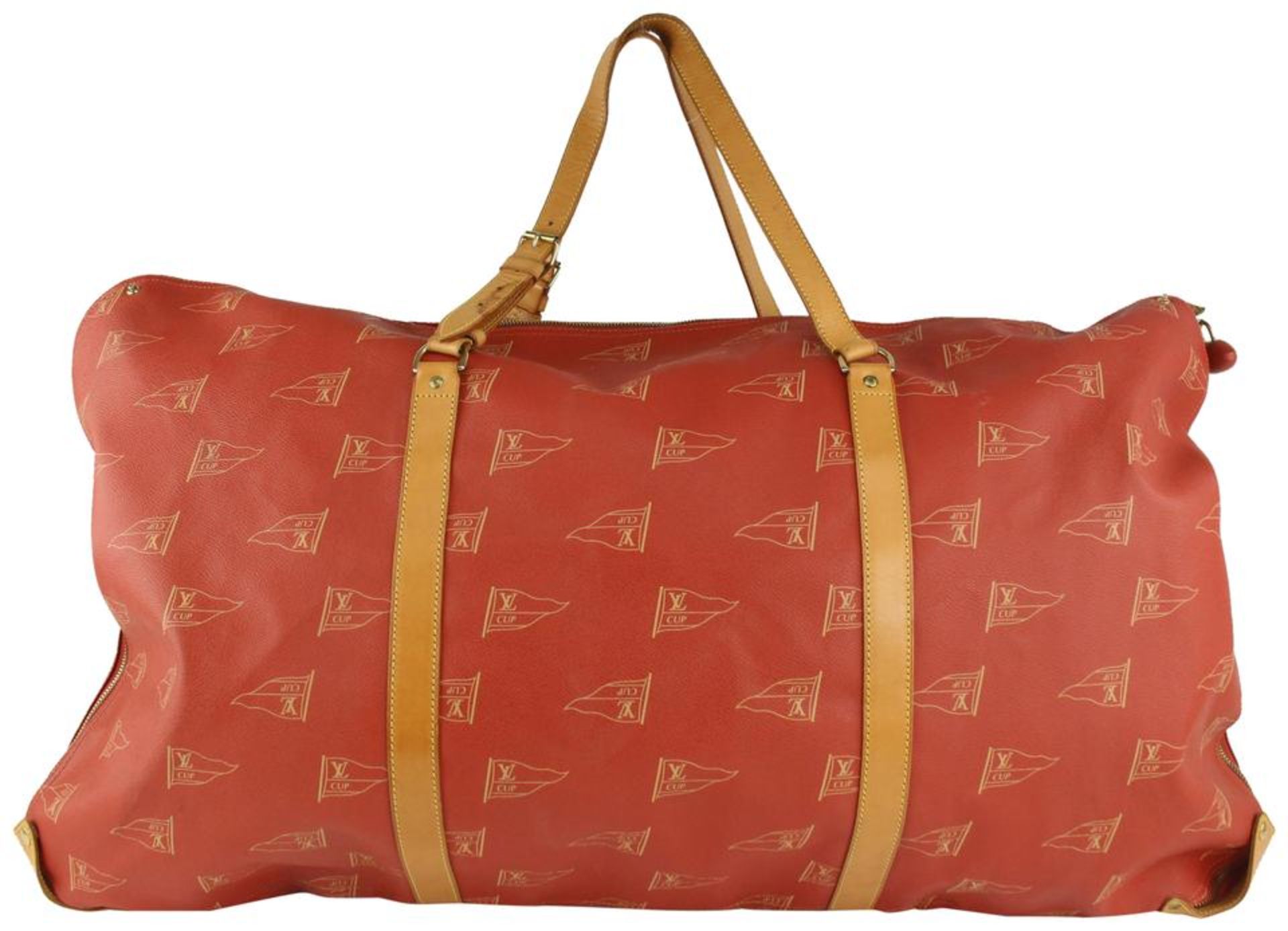 LOUIS VUITTON 1995 LV CUP RED MONOGRAM KABUL CONVERTIBLE GARMENT BAG