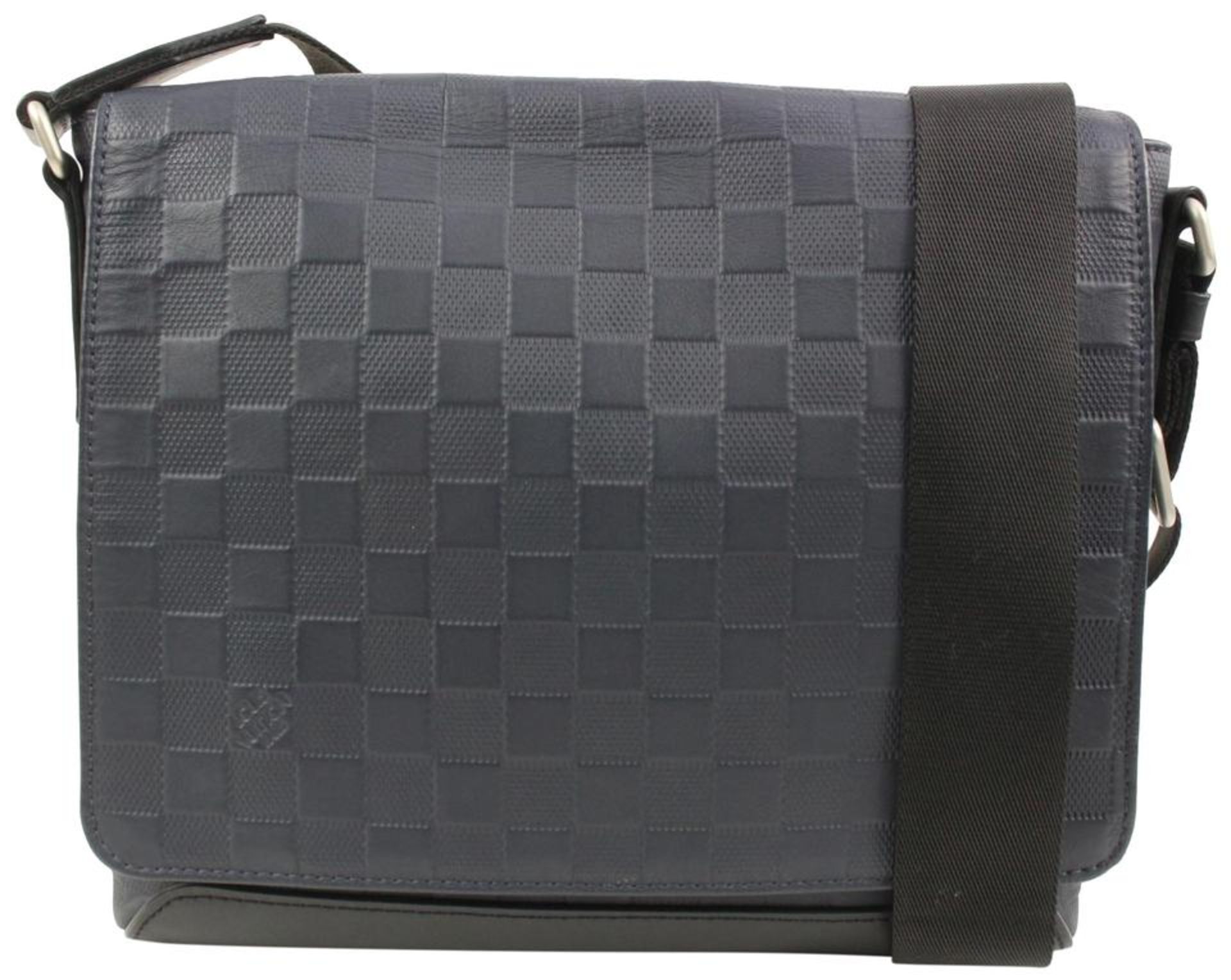 LOUIS VUITTON NAVY BLUE DAMIER INFINI MESSENGER PM CROSSBODY LAPTOP BAG