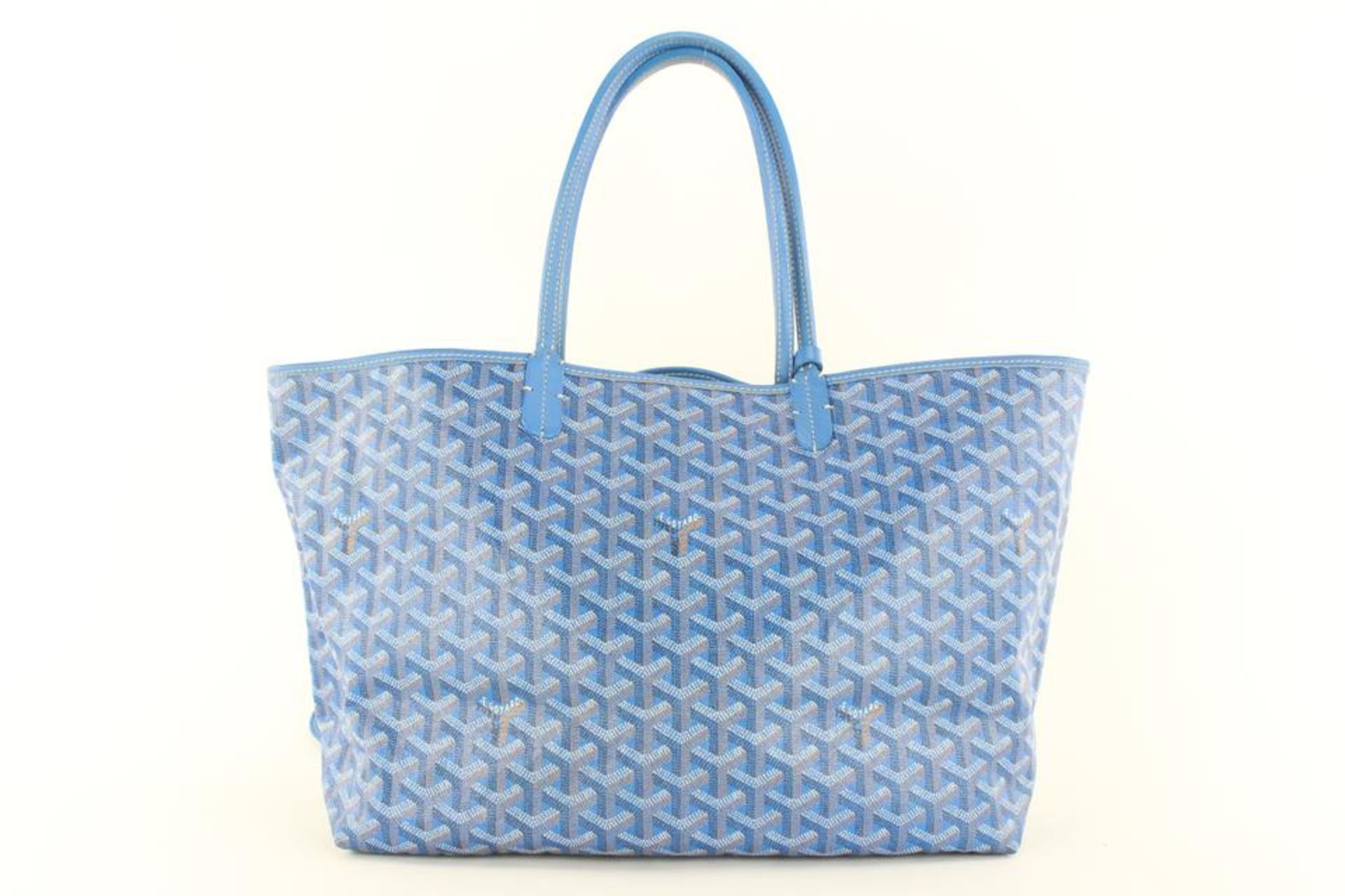 GOYARD BLUE CHEVRON ST LOUIS PM TOTE WITH POUCH - Bild 2 aus 12