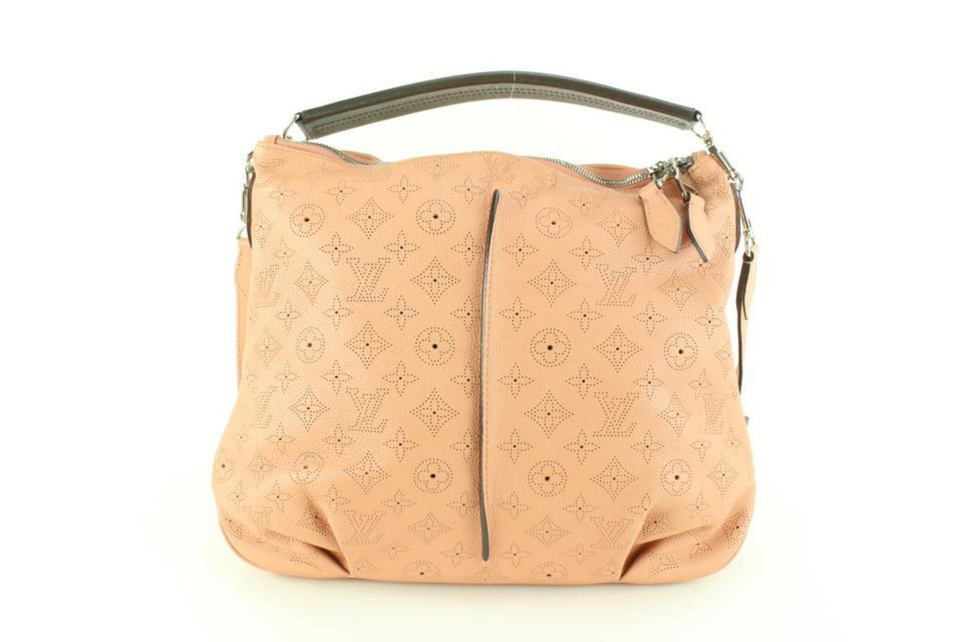 LOUIS VUITTON PINK MAHINA LEATHER SELENE PM 2WAY BAG - Image 5 of 12