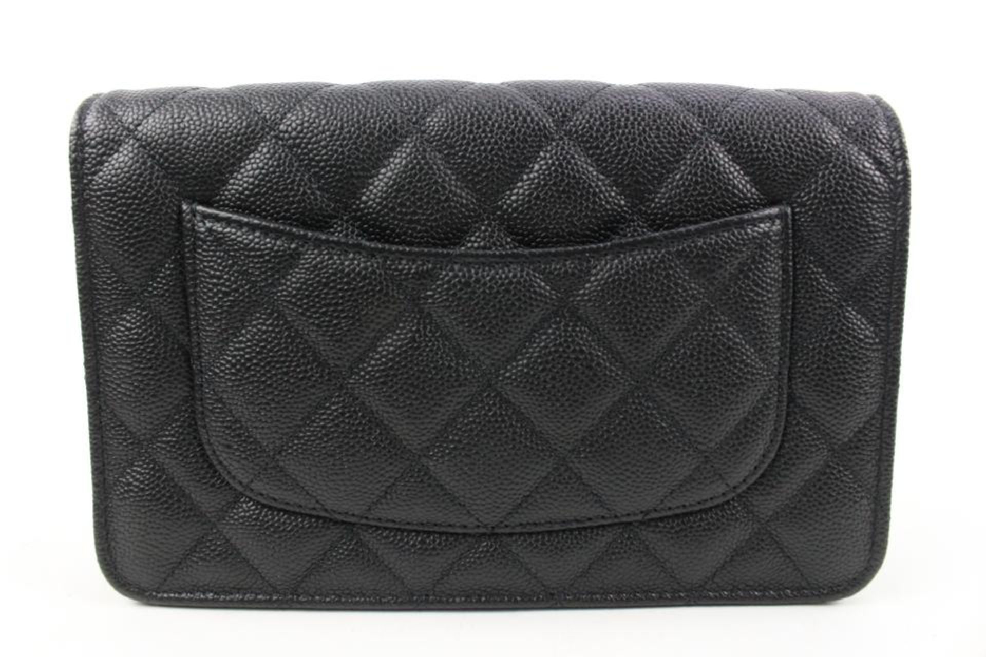 CHANEL 22P LIMITED BLACK QUILTED CAVIAR CC LINK WALLET ON CHAIN - Bild 5 aus 11
