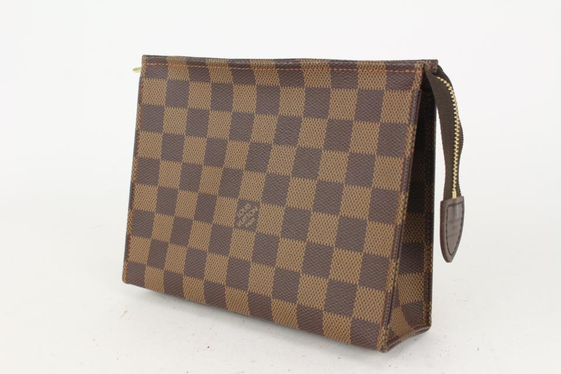 LOUIS VUITTON ULTRA RARE SPECIAL ORDER DAMIER EBENE TOILETRY POUCH 19 POCHE - Bild 12 aus 12