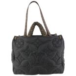 LOUIS VUITTON DISCONTINUED BLACK PILLOW PUFFER ONTHEGO GM 2WAY TOTE