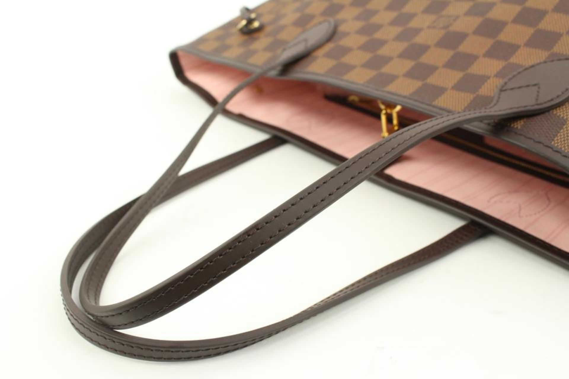 LOUIS VUITTON DAMIER EBENE BALLERINE NEVERFULL MM TOTE BAG WITH POUCH - Bild 10 aus 12