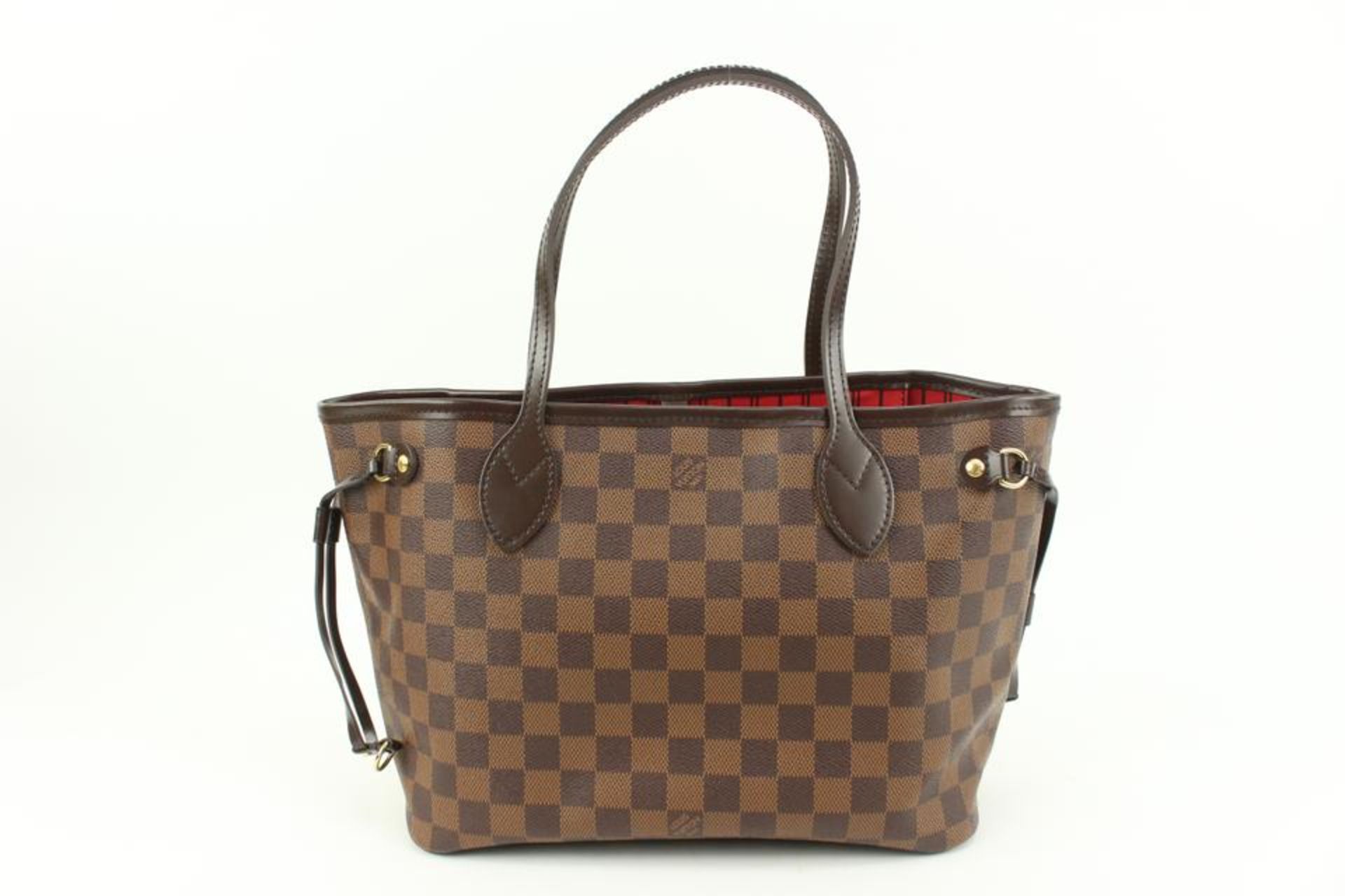 LOUIS VUITTON SMALL DAMIER EBENE NEVEFULL PM TOTE WITH POUCH - Image 8 of 12