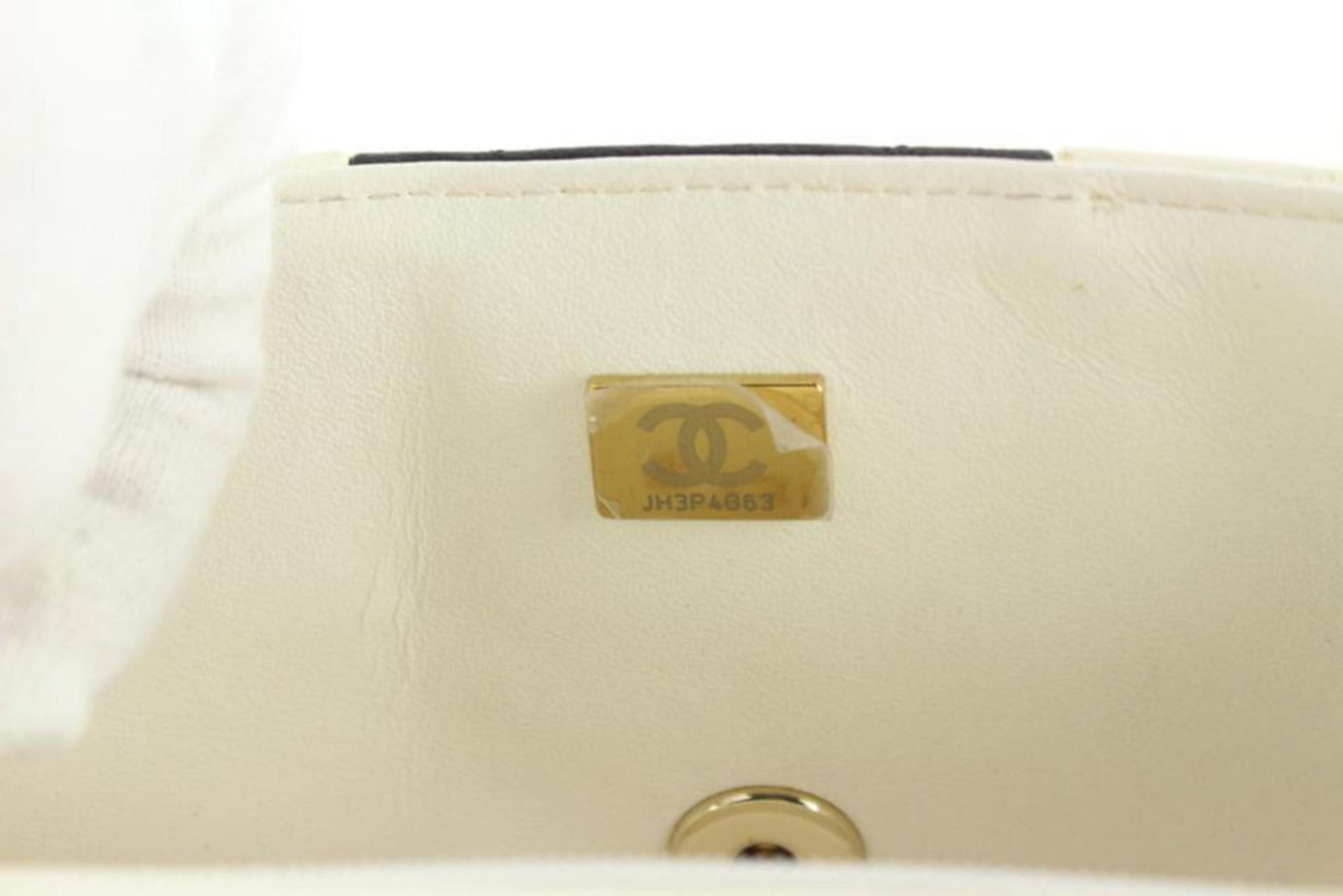 CHANEL QUILTED WHITE X BLACK MINI CLASSIC FLAP RECTANGULAR - Image 10 of 11