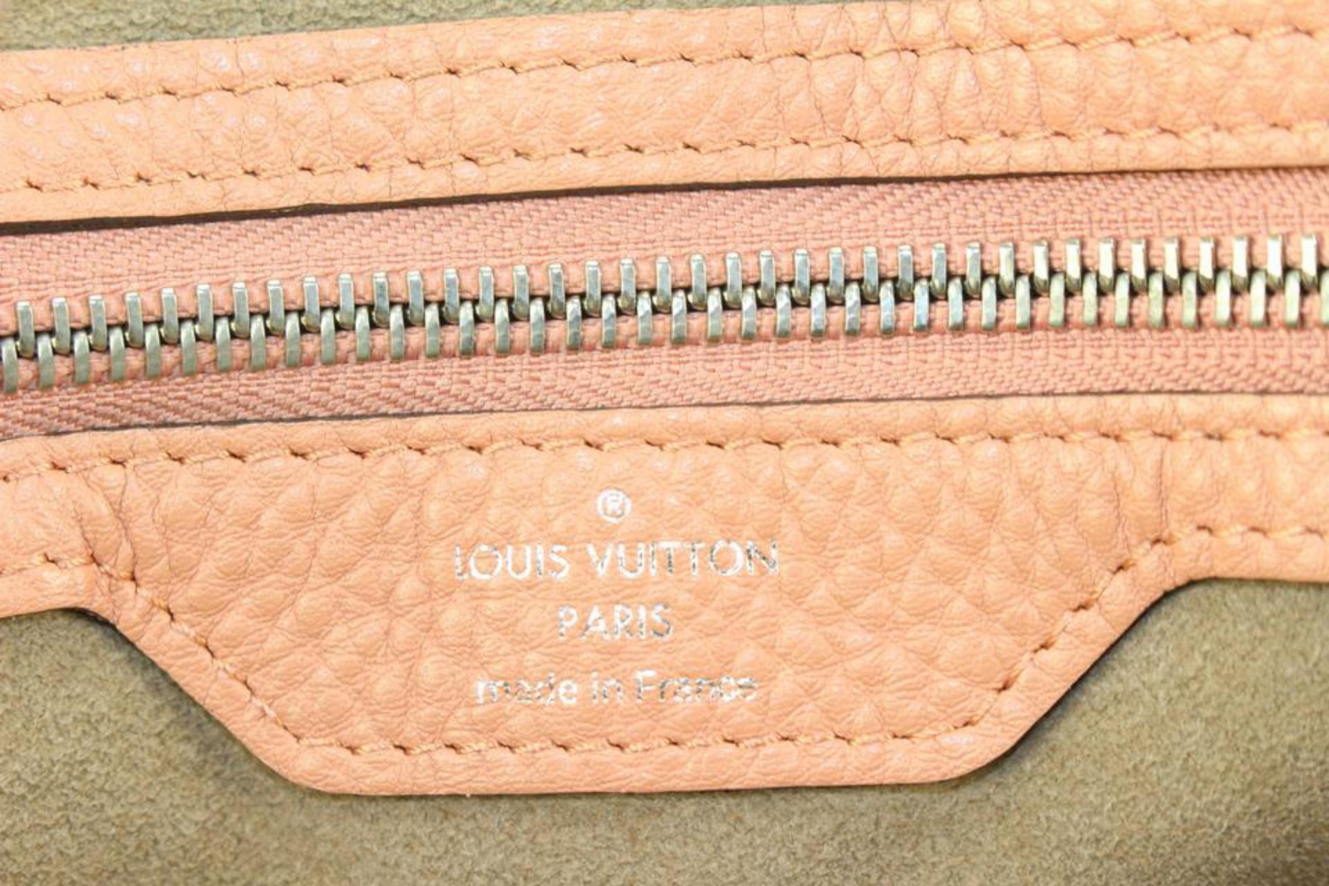 LOUIS VUITTON PINK MAHINA LEATHER SELENE PM 2WAY BAG - Image 8 of 12