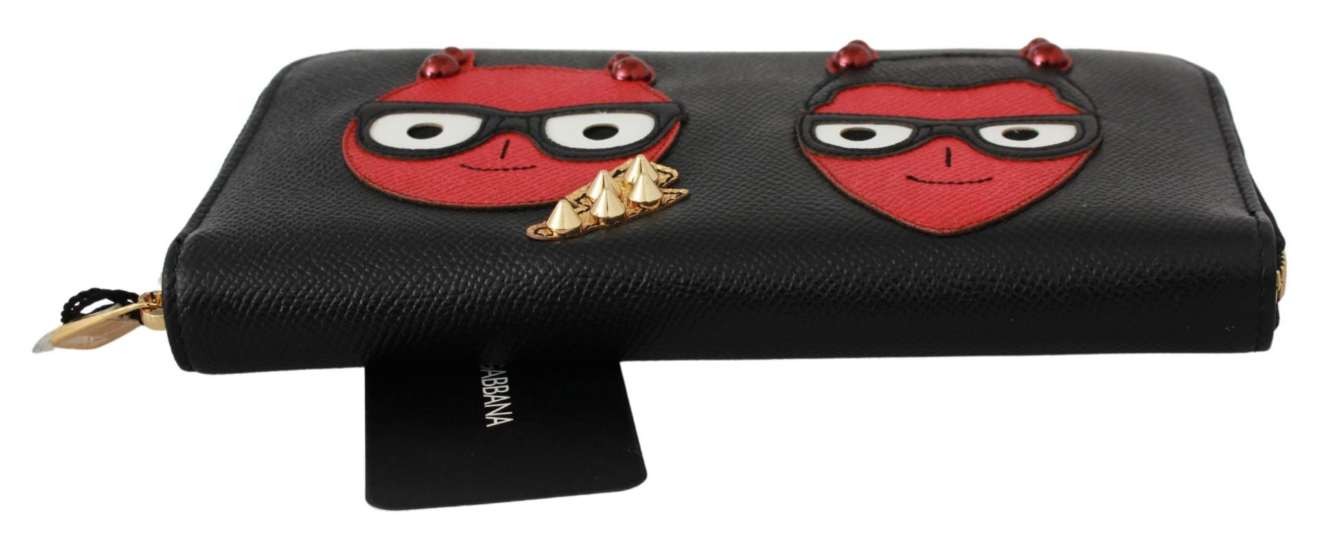 BLACK #DGFAMILY EVIL CONTINENTAL CLUTCH LEATHER WALLET - Bild 5 aus 5