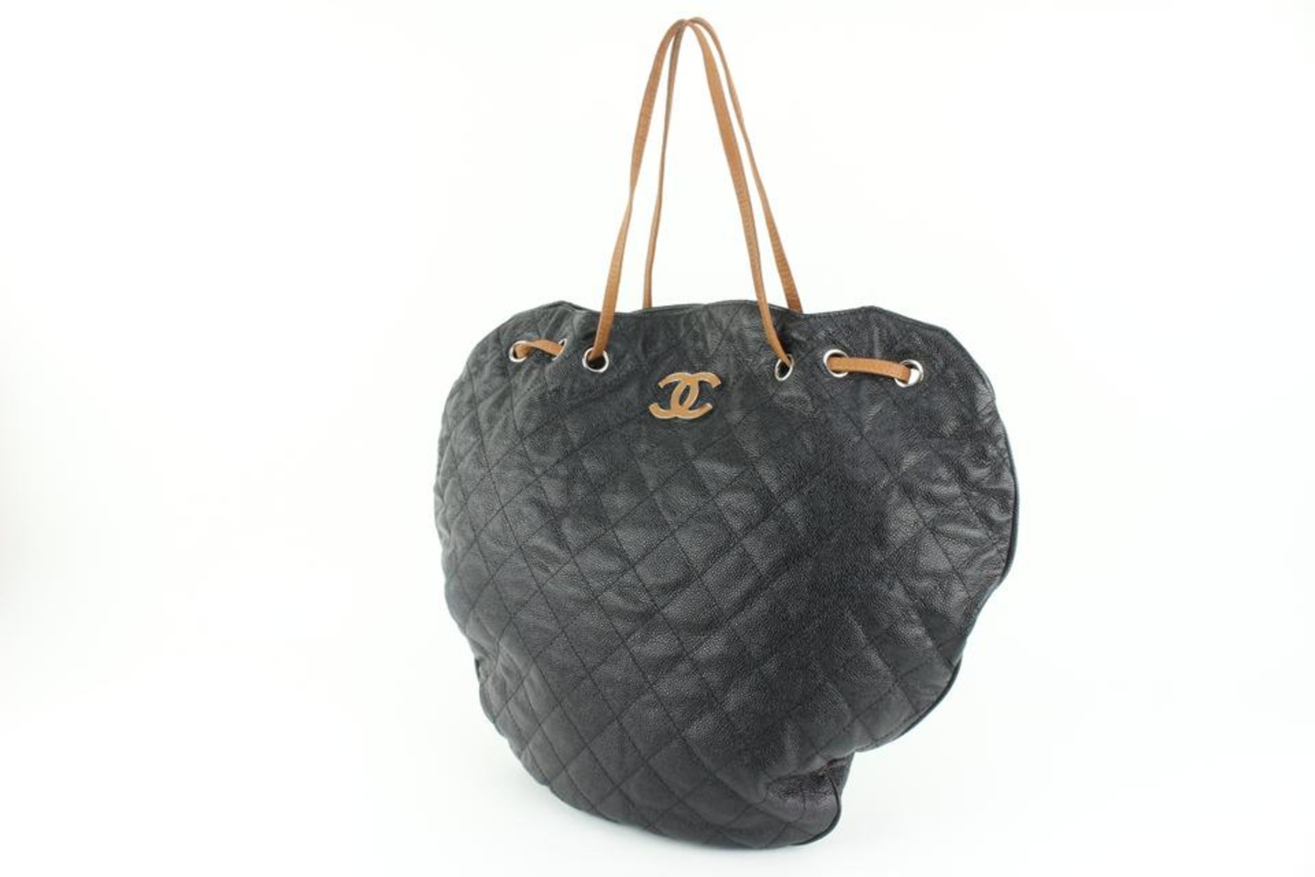 CHANEL XL BLACK QUILTED CAVIAR LEATHER COCOMARK DRAWSTRING HOBO TOTE - Bild 12 aus 12