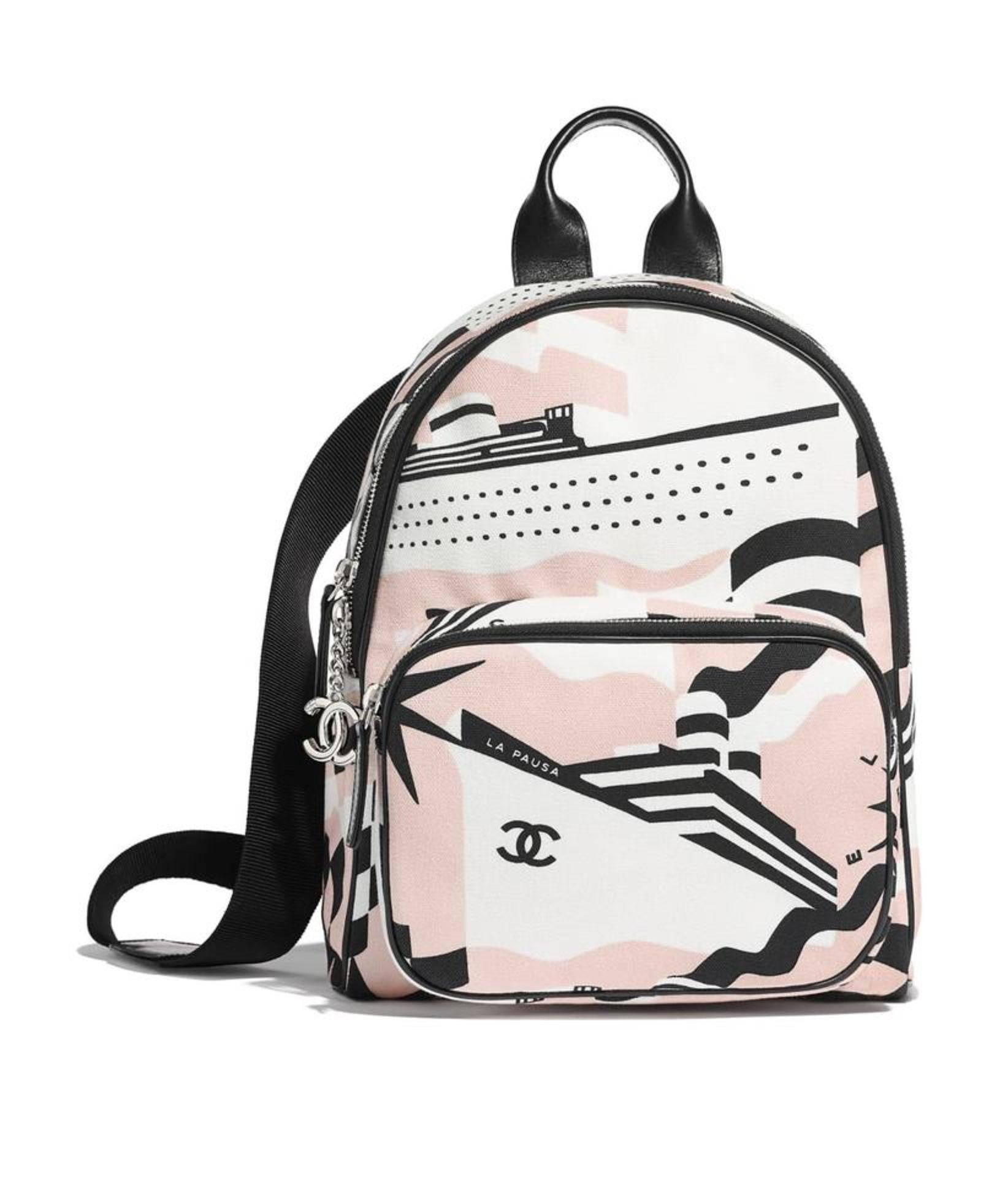 CHANEL LA PAUSA BAY PRINTED CANVAS MEDIUM BACKPACK LIMITED CRUISE