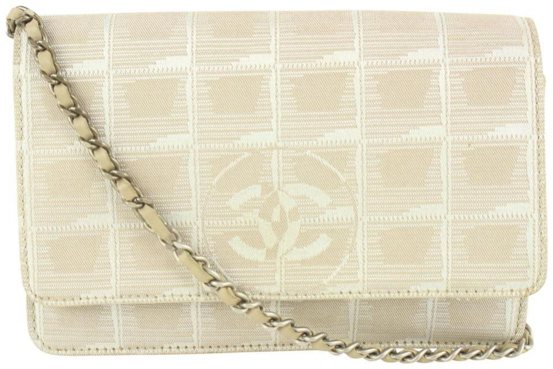 CHANEL BEIGE NEW LINE WALLET ON CHAIN CROSSBODY FLAP