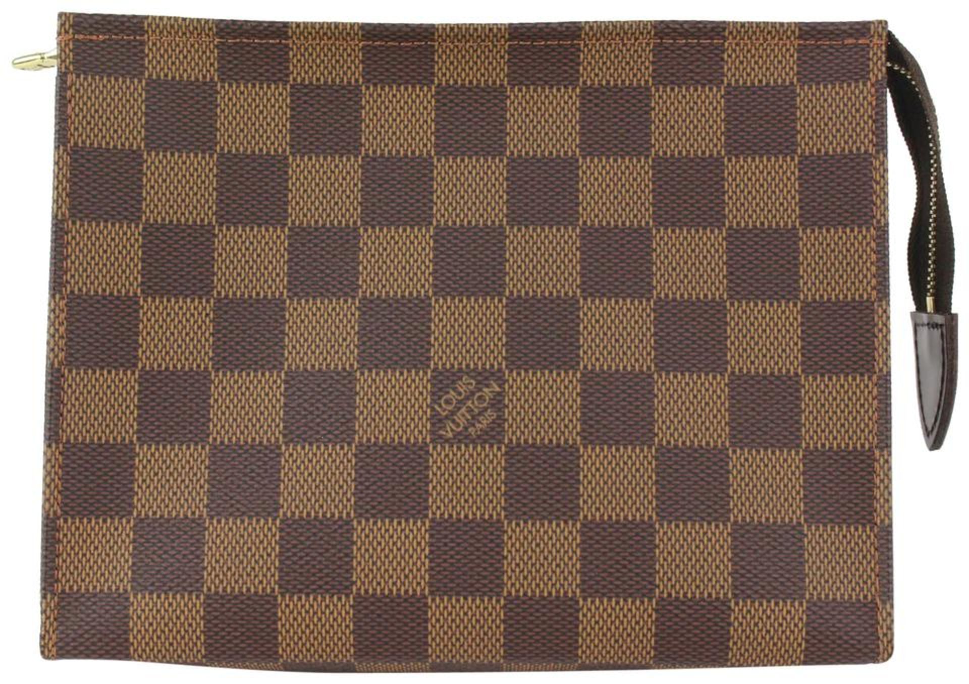 LOUIS VUITTON ULTRA RARE SPECIAL ORDER DAMIER EBENE TOILETRY POUCH 19 POCHE