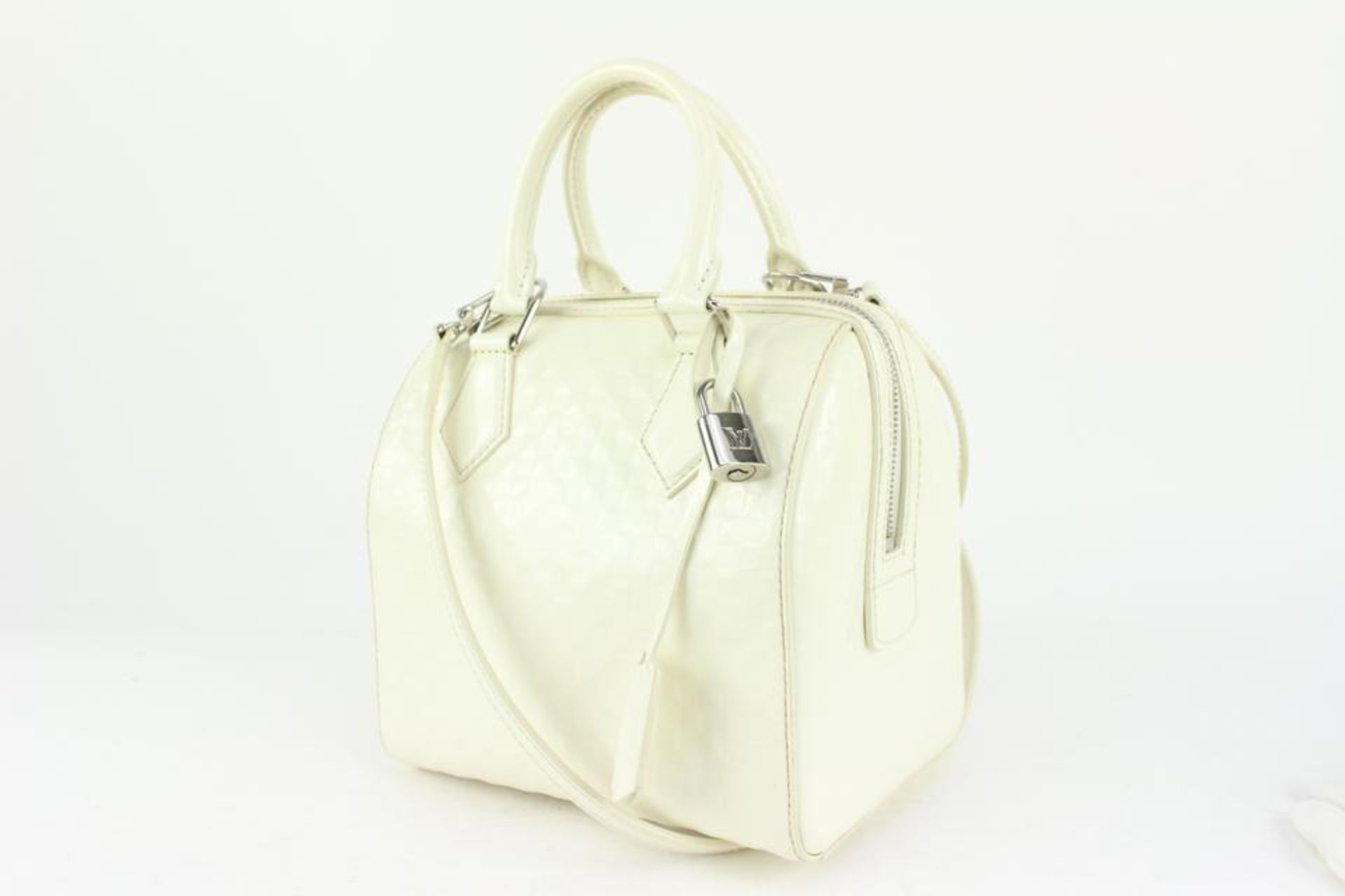 LOUIS VUITTON WHITE DAMIER FACET SPEEDY CUBE PM BANDOULIERE WITH STRAP - Image 12 of 12