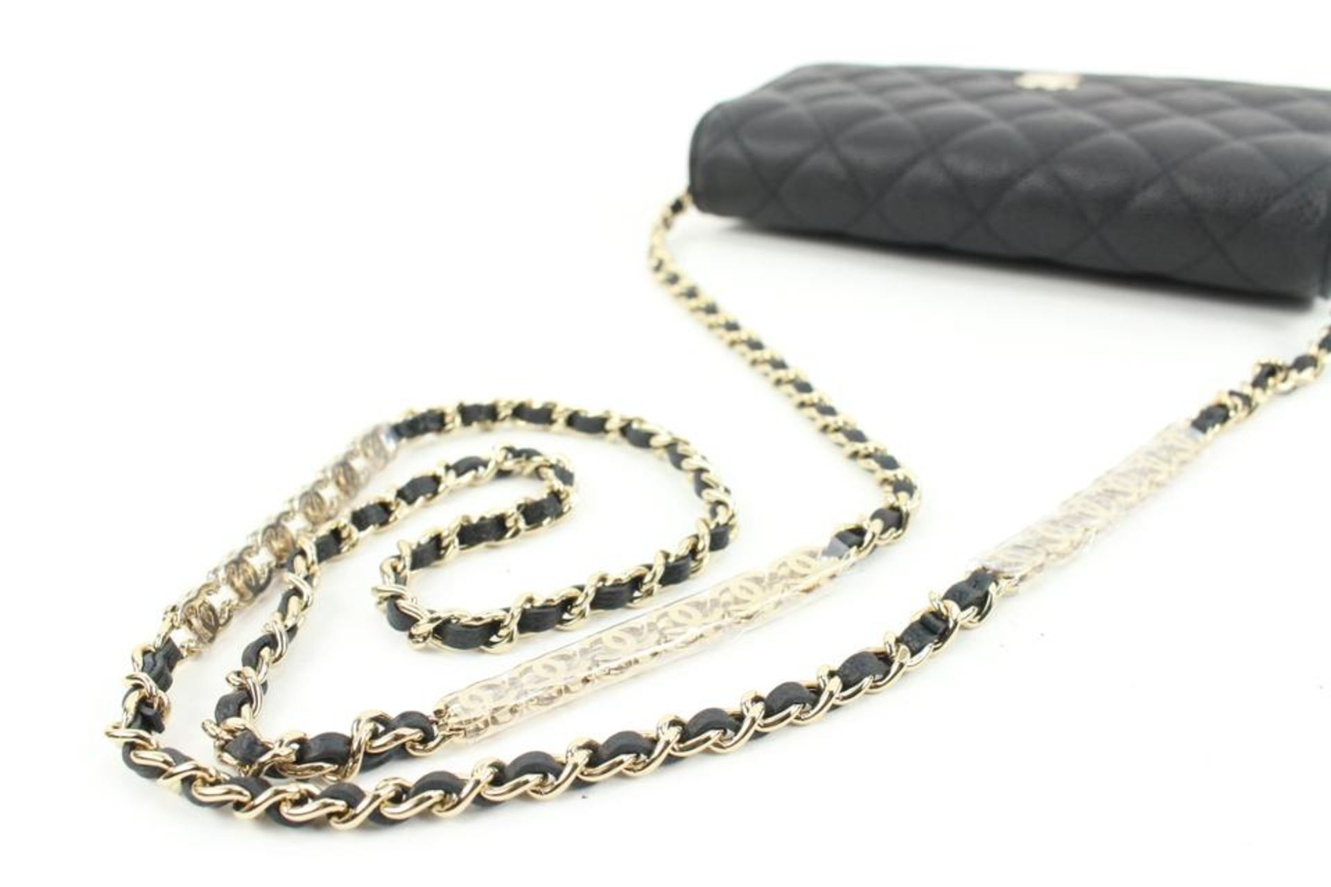 CHANEL 22P LIMITED BLACK QUILTED CAVIAR CC LINK WALLET ON CHAIN - Bild 11 aus 11