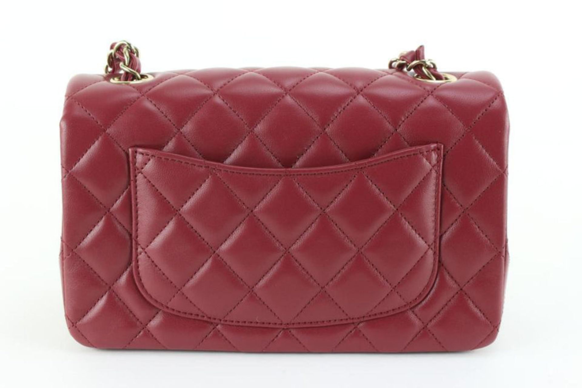 CHANEL 22A BURGUNDY QUILTED LAMBSKIN MINI CLASSIC FLAP GHW - Bild 5 aus 11