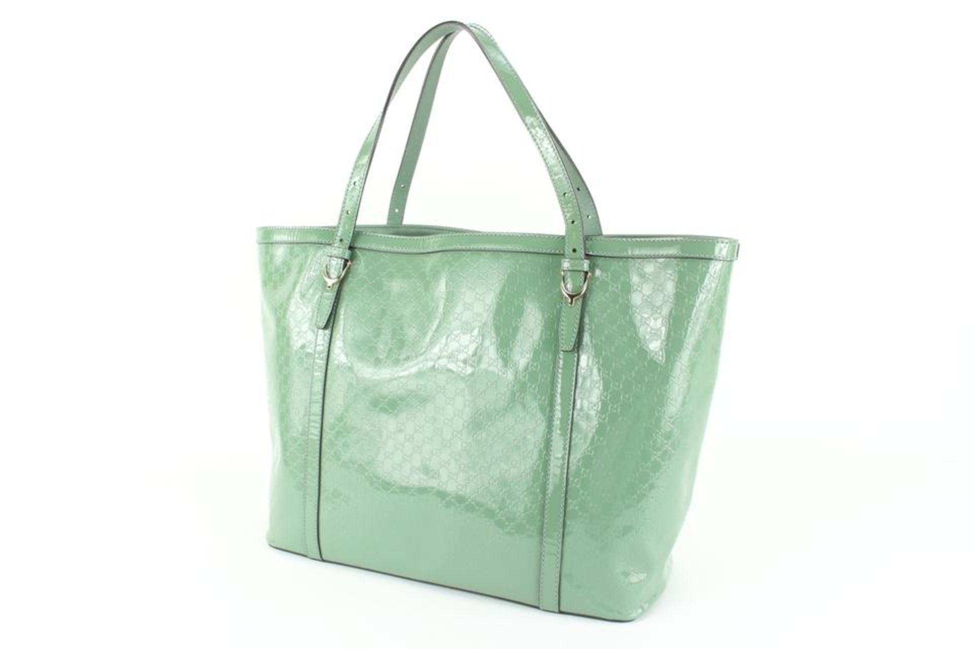 GUCCI GREEN PATENT MICROGUCCISSIMA MEDIUM NICE TOTE - Bild 16 aus 16