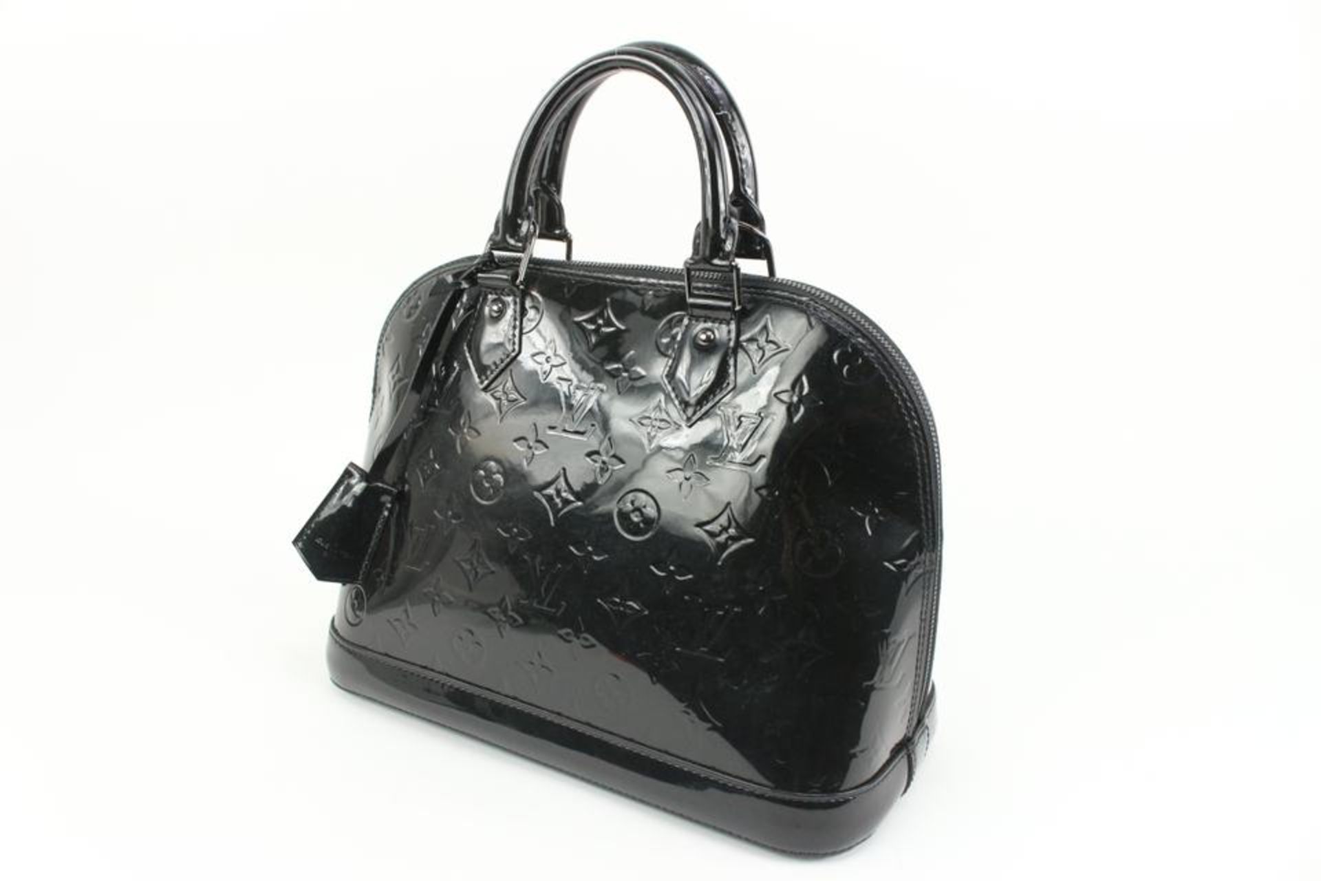 LOUIS VUITTON BLACK MAGNETIQUE ALMA PM DOME SATCHEL BAG - Image 12 of 12