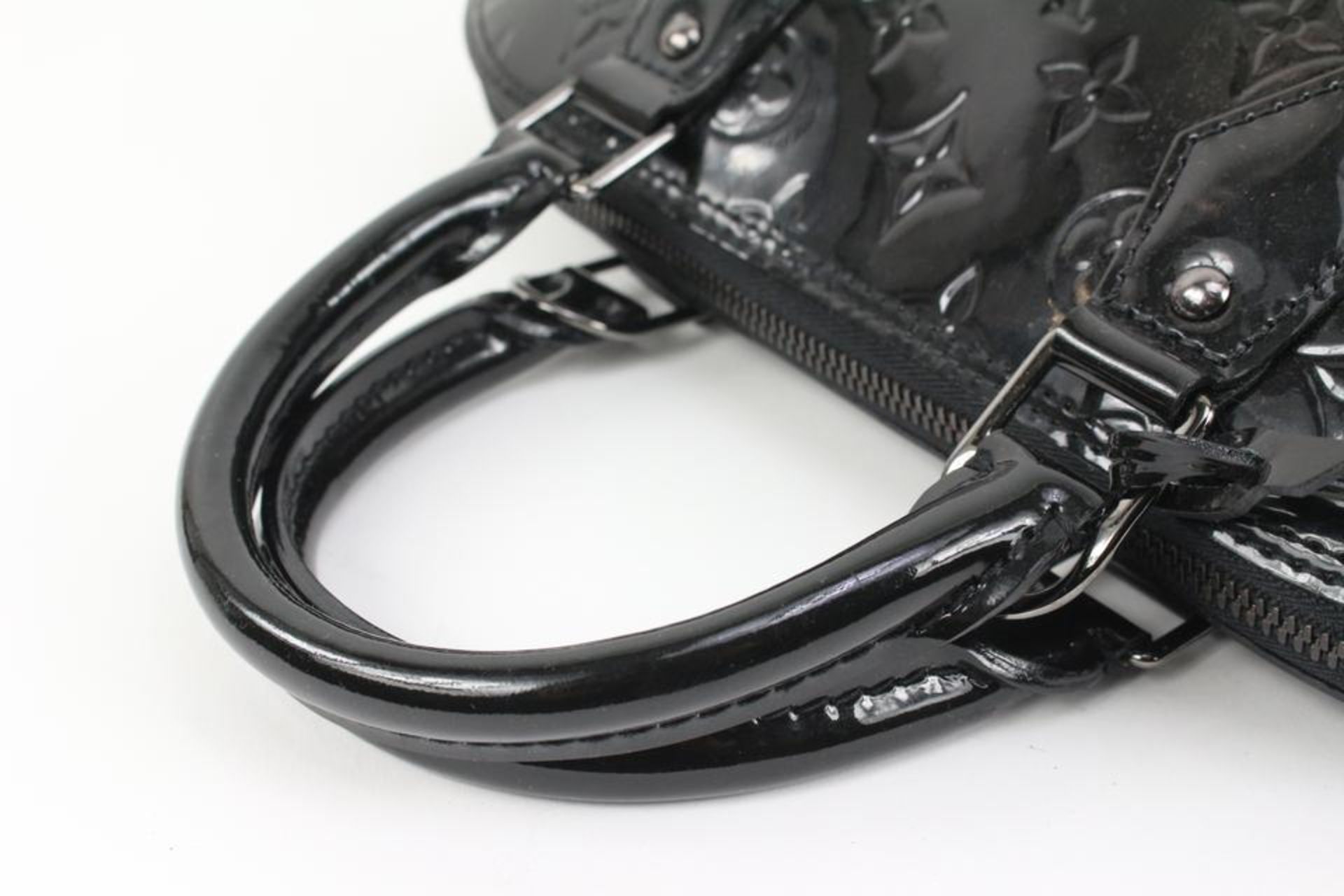 LOUIS VUITTON BLACK MAGNETIQUE ALMA PM DOME SATCHEL BAG - Image 8 of 12