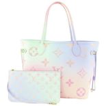 LOUIS VUITTON SPRING IN CITY SUNRISE PASTEL NEVERFULL MM TOTE BAG WITH POUCH