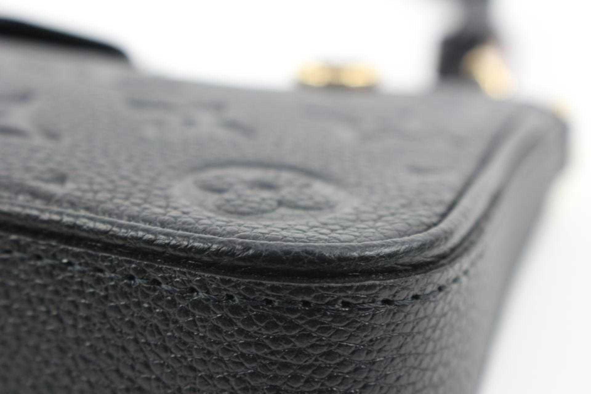 LOUIS VUITTON BLACK MONOGRAM LEATHER EMPREINTE EASY POUCH ON STRAP CROSSBODY - Bild 3 aus 10