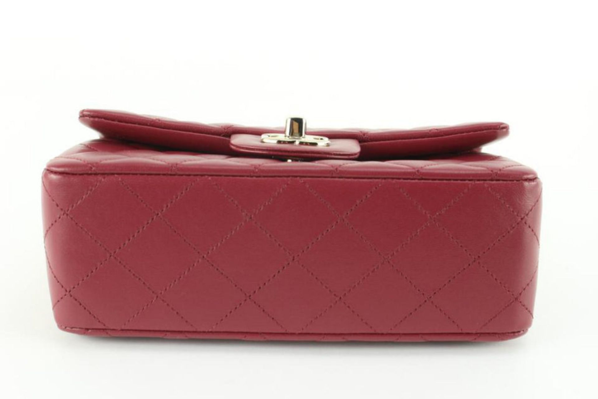 CHANEL 22A BURGUNDY QUILTED LAMBSKIN MINI CLASSIC FLAP GHW - Bild 7 aus 11