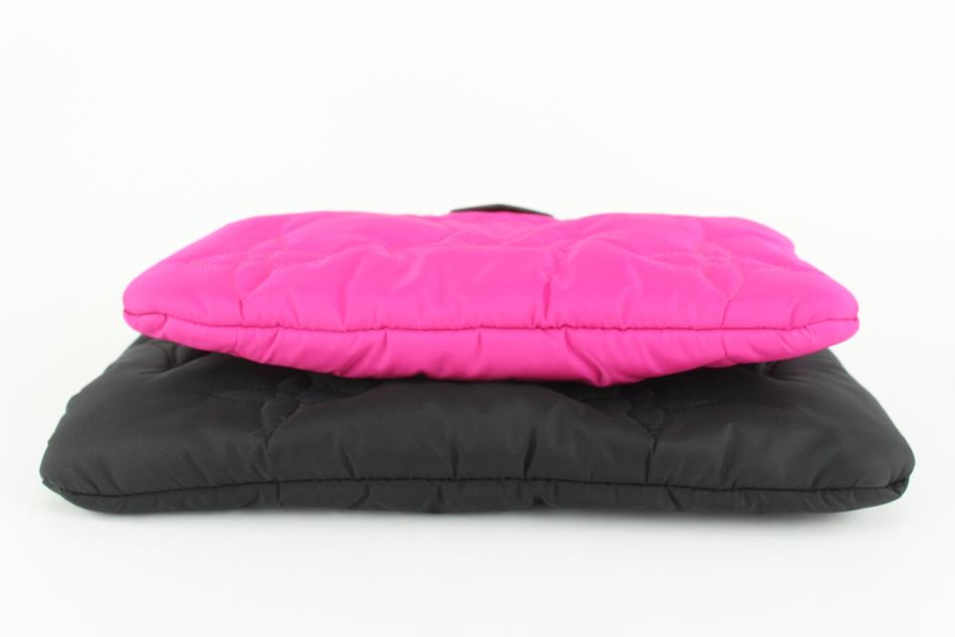 LOUIS VUITTON BLACK X FUCHSIA PUFFY MONOGRAM PILLOW MULTI POCHETTE MAXI BAG - Image 8 of 11