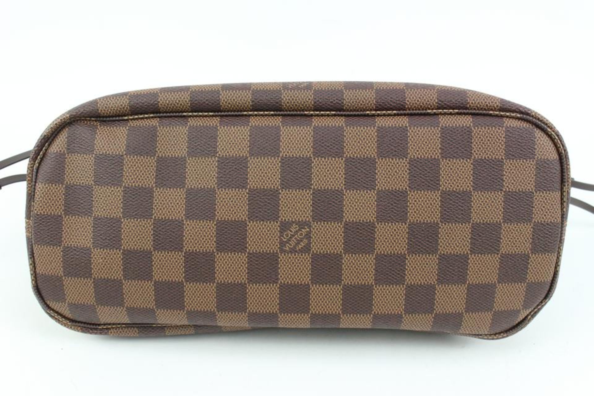 LOUIS VUITTON SMALL DAMIER EBENE NEVERFULL PM TOTE WITH POUCH - Image 4 of 14