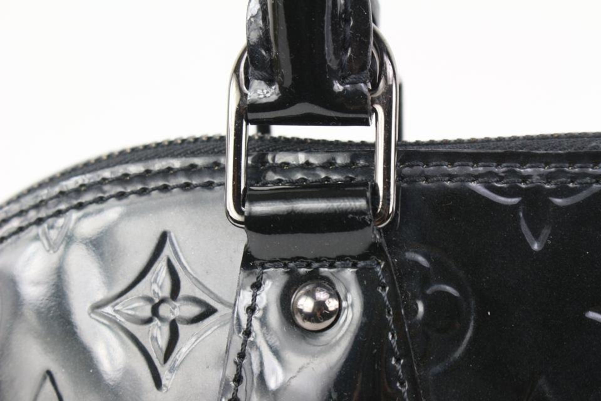 LOUIS VUITTON BLACK MAGNETIQUE ALMA PM DOME SATCHEL BAG - Image 2 of 12