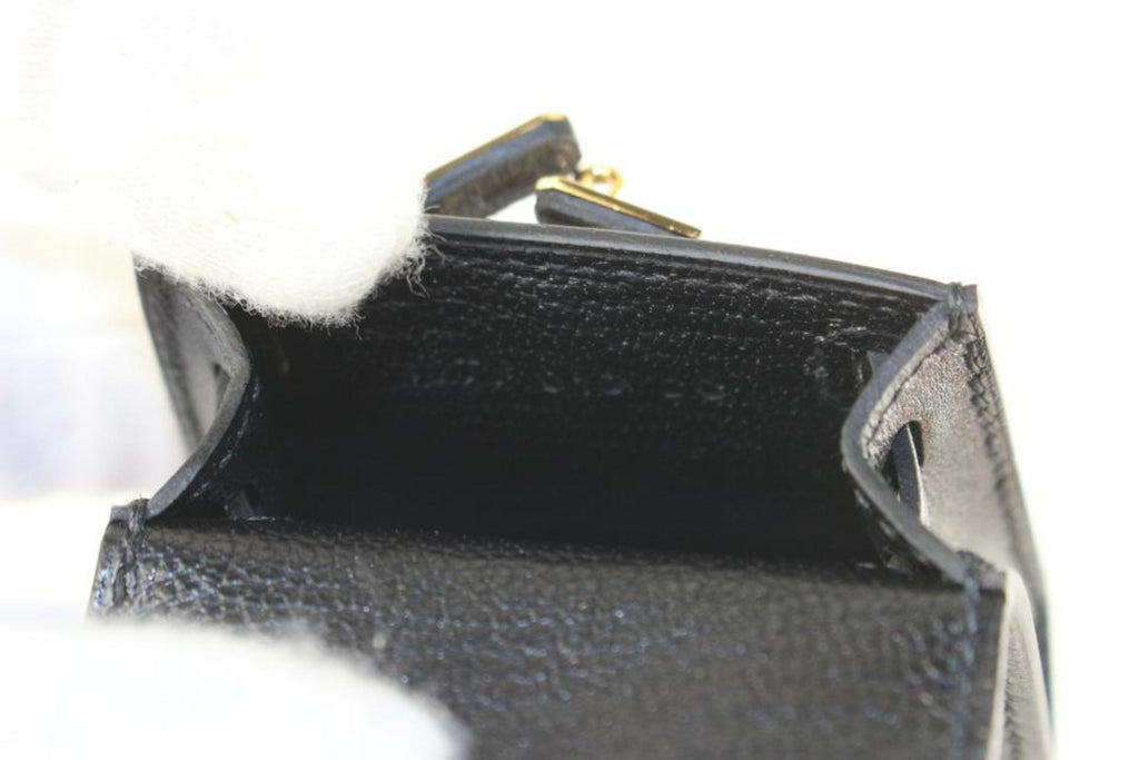 HERMÈS BLACK TADELKAT MICRO MINI KELLY TWILLY BAG CHARM - Image 6 of 11