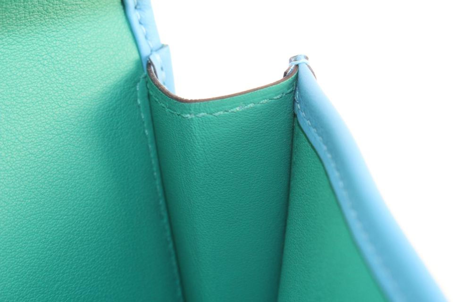 HERMÈS BLEU DU NORD VERT VERONE SWIFT JIGE 29 ELAN VERSO CLUTCH BAG - Bild 2 aus 11