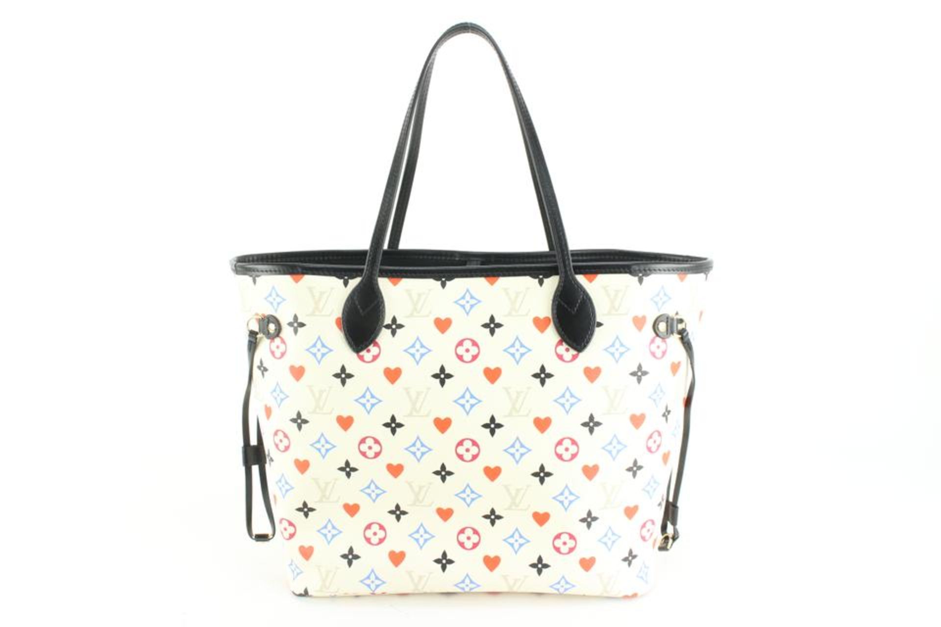 LOUIS VUITTON LIMITED WHITE MONOGRAM MULTICOLOR GAME ON NEVERFULL MM TOTE - Bild 10 aus 14