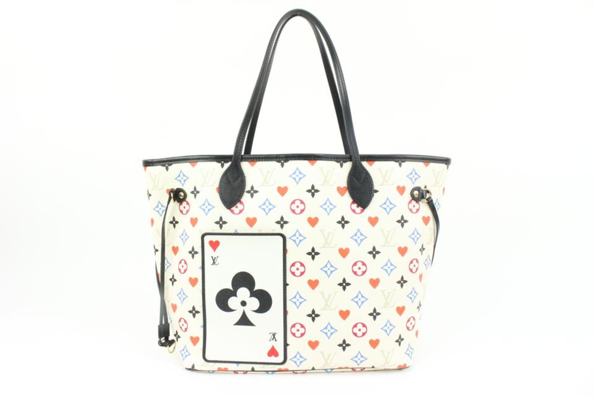 LOUIS VUITTON MULTICOLOR WHITE MONOGRAM GAME ON NEVERFULL MM TOTE BAG - Bild 2 aus 14