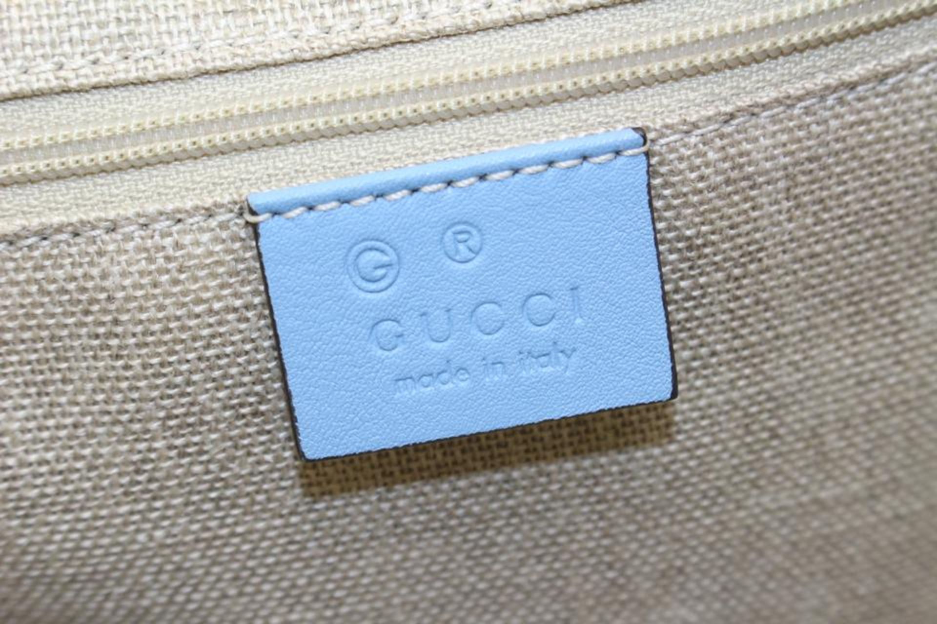 GUCCI LIGHT BLUE LEATHER MICROGUCCISSIMA LARGE JOY TOTE - Image 11 of 12