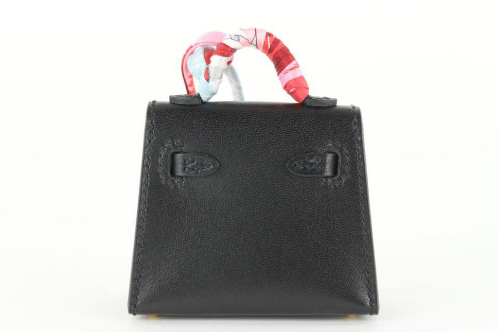 HERMÈS BLACK TADELKAT MICRO MINI KELLY TWILLY BAG CHARM - Image 7 of 11