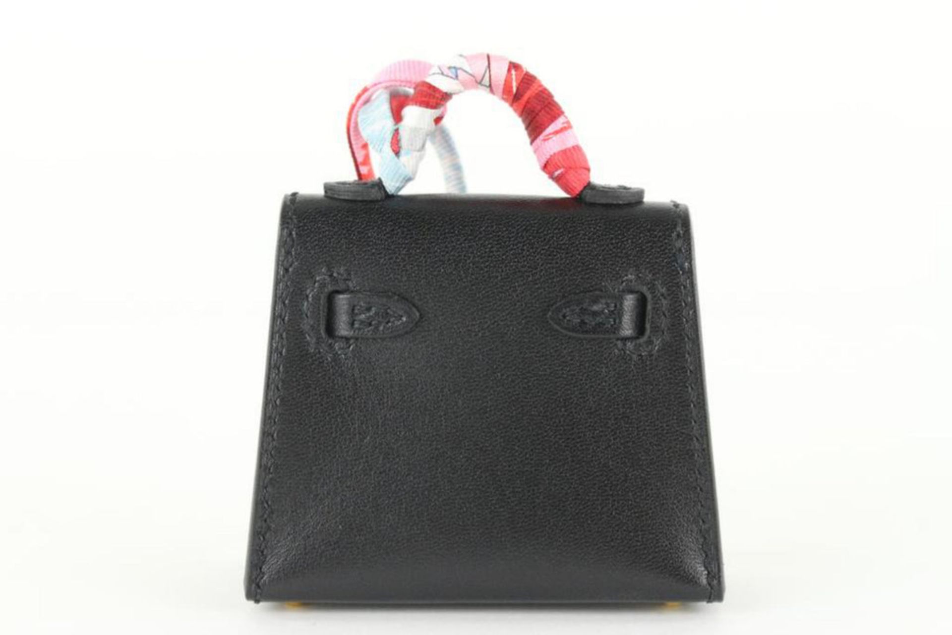 HERMÈS BLACK TADELKAT MICRO MINI KELLY TWILLY BAG CHARM - Image 7 of 11