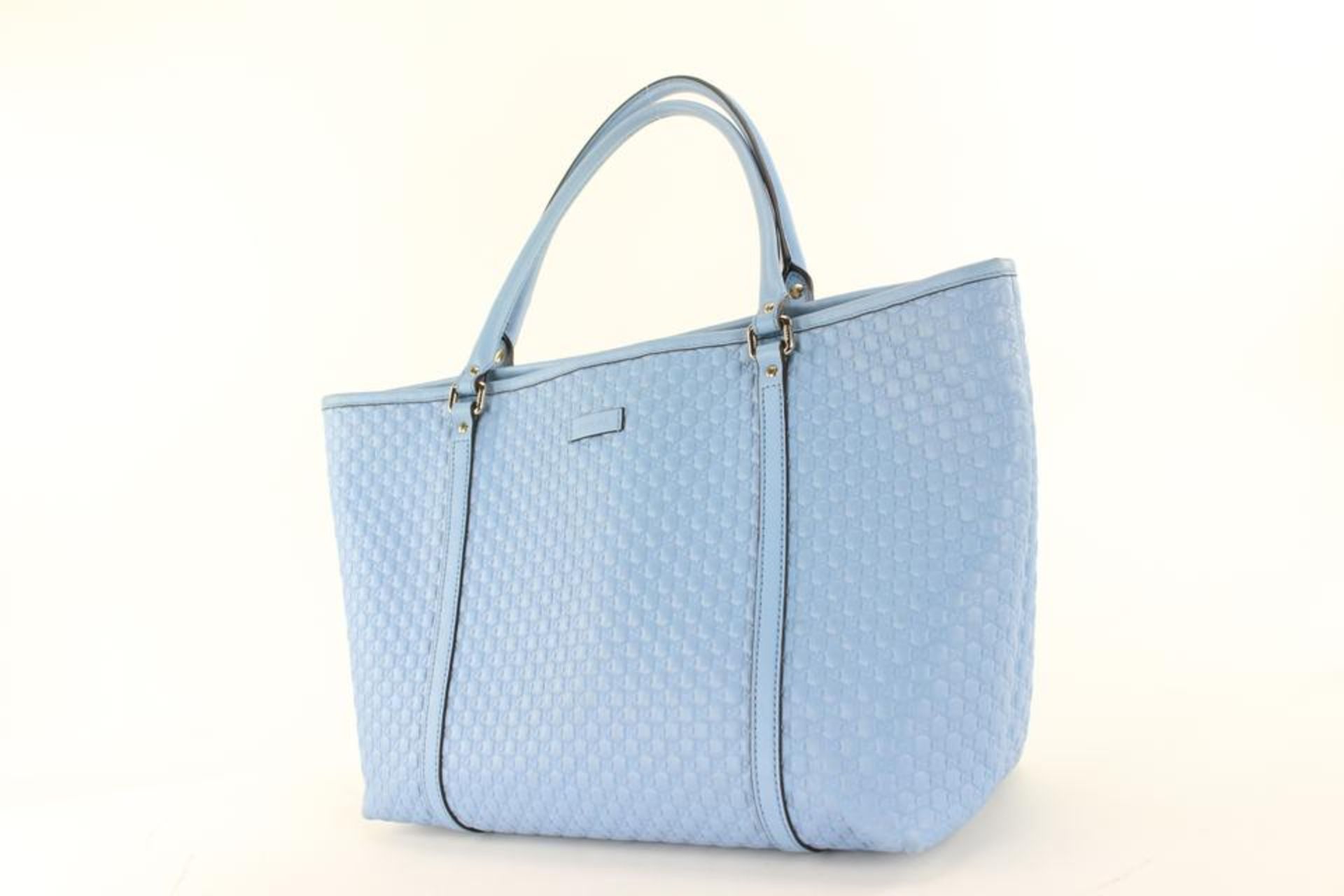 GUCCI LIGHT BLUE LEATHER MICROGUCCISSIMA LARGE JOY TOTE - Image 12 of 12