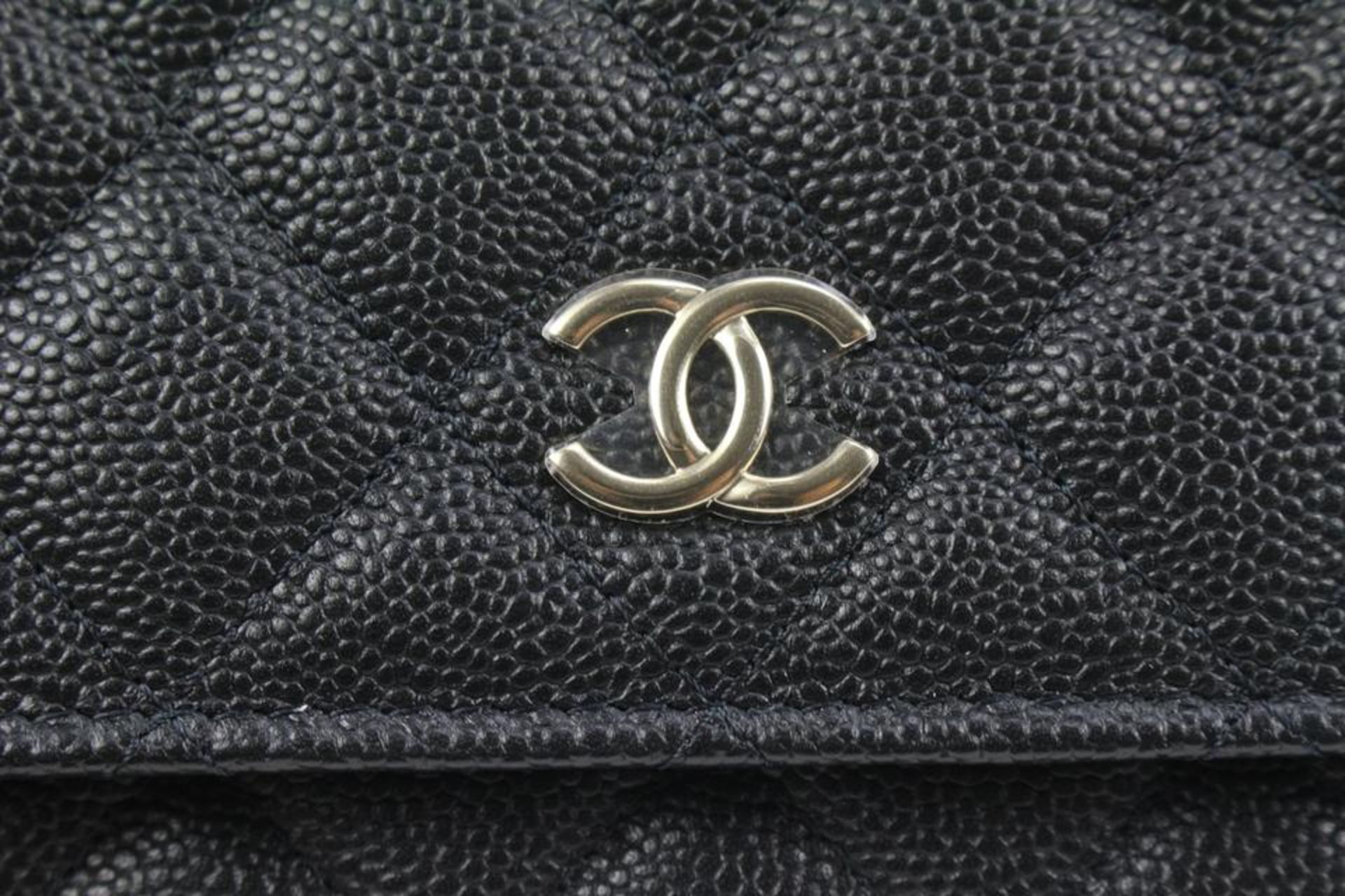 CHANEL 22P LIMITED BLACK QUILTED CAVIAR CC LINK WALLET ON CHAIN - Bild 7 aus 11