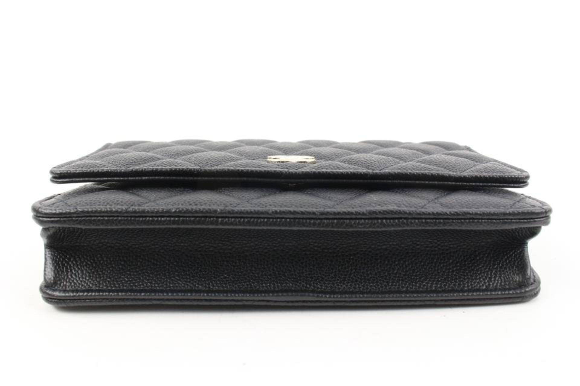 CHANEL 22P LIMITED BLACK QUILTED CAVIAR CC LINK WALLET ON CHAIN - Bild 4 aus 11