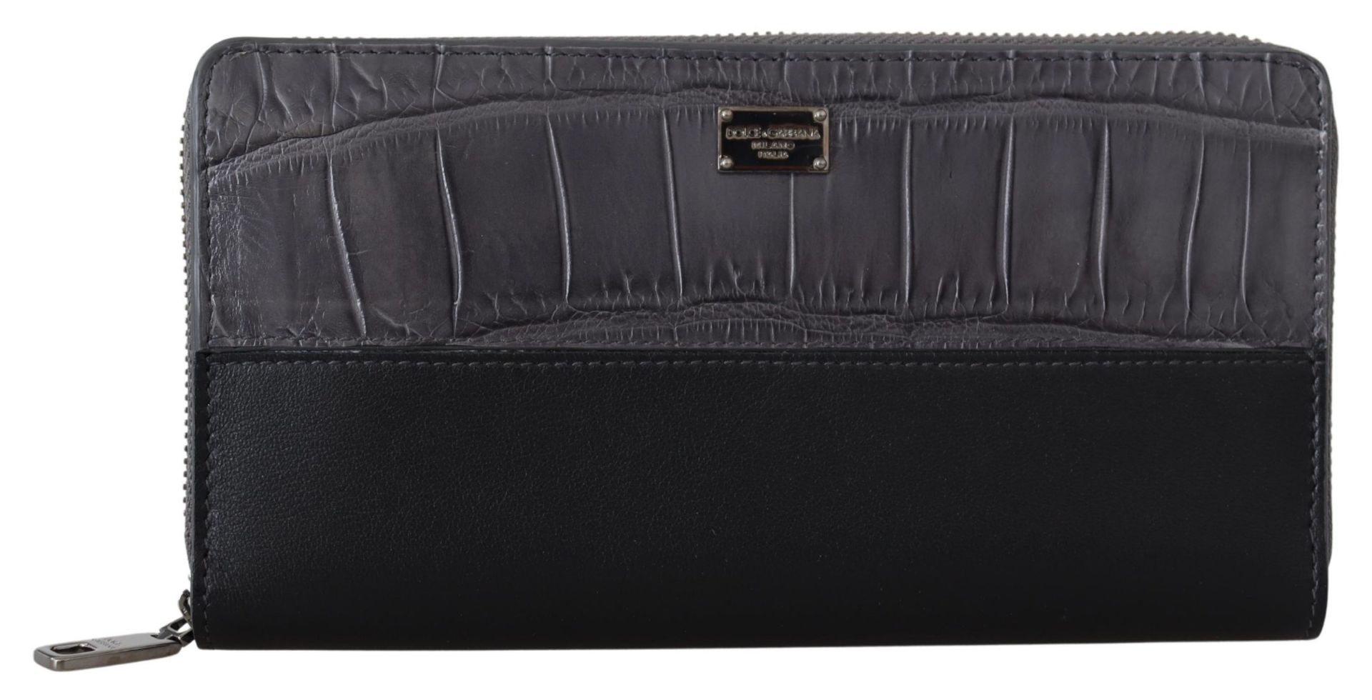 BLACK ZIP AROUND CONTINENTAL CLUTCH LEATHER WALLET