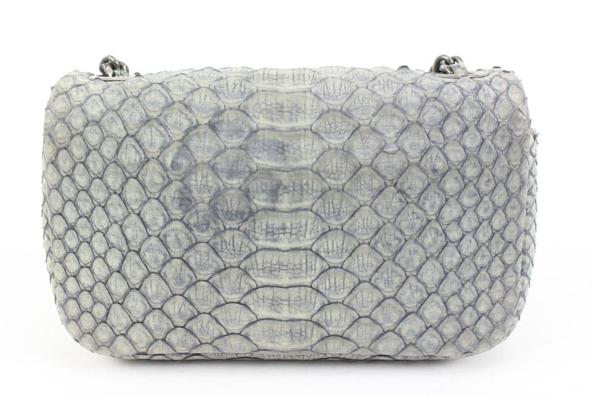 CHANEL GREY PYTHON EXTRA MINI FLASSIC FLAP CROSSBODY BAG - Image 6 of 11